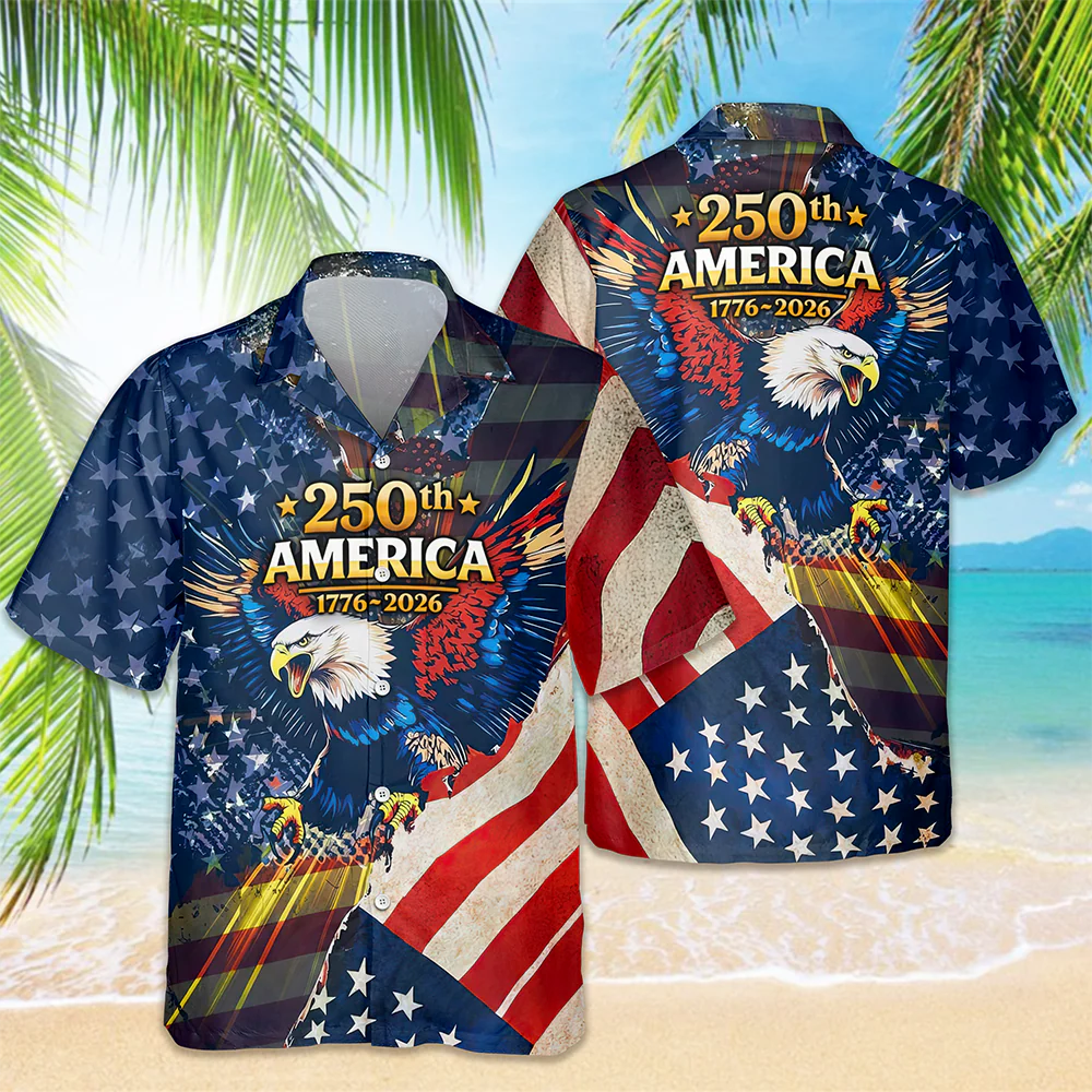 Patriotic 250th America 1776-2026 Eagle - Hawaiian Shirt - Gift for Dad, Husband, Grandpa HN02 - Image 4
