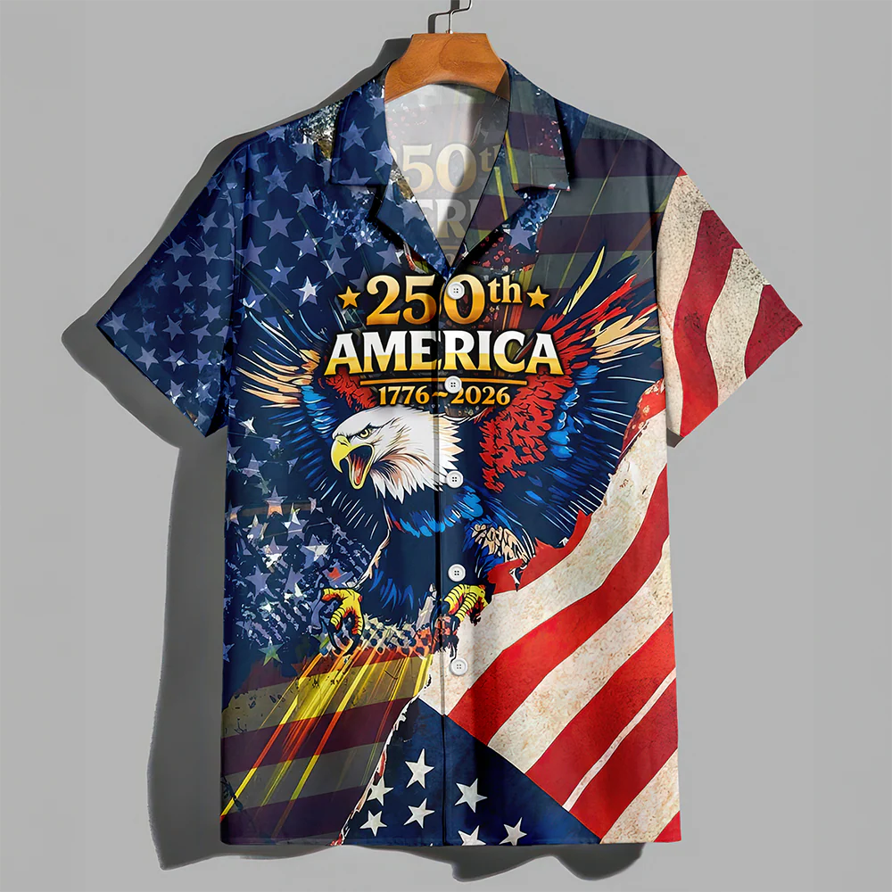 Patriotic 250th America 1776-2026 Eagle - Hawaiian Shirt - Gift for Dad, Husband, Grandpa HN02 - Image 7