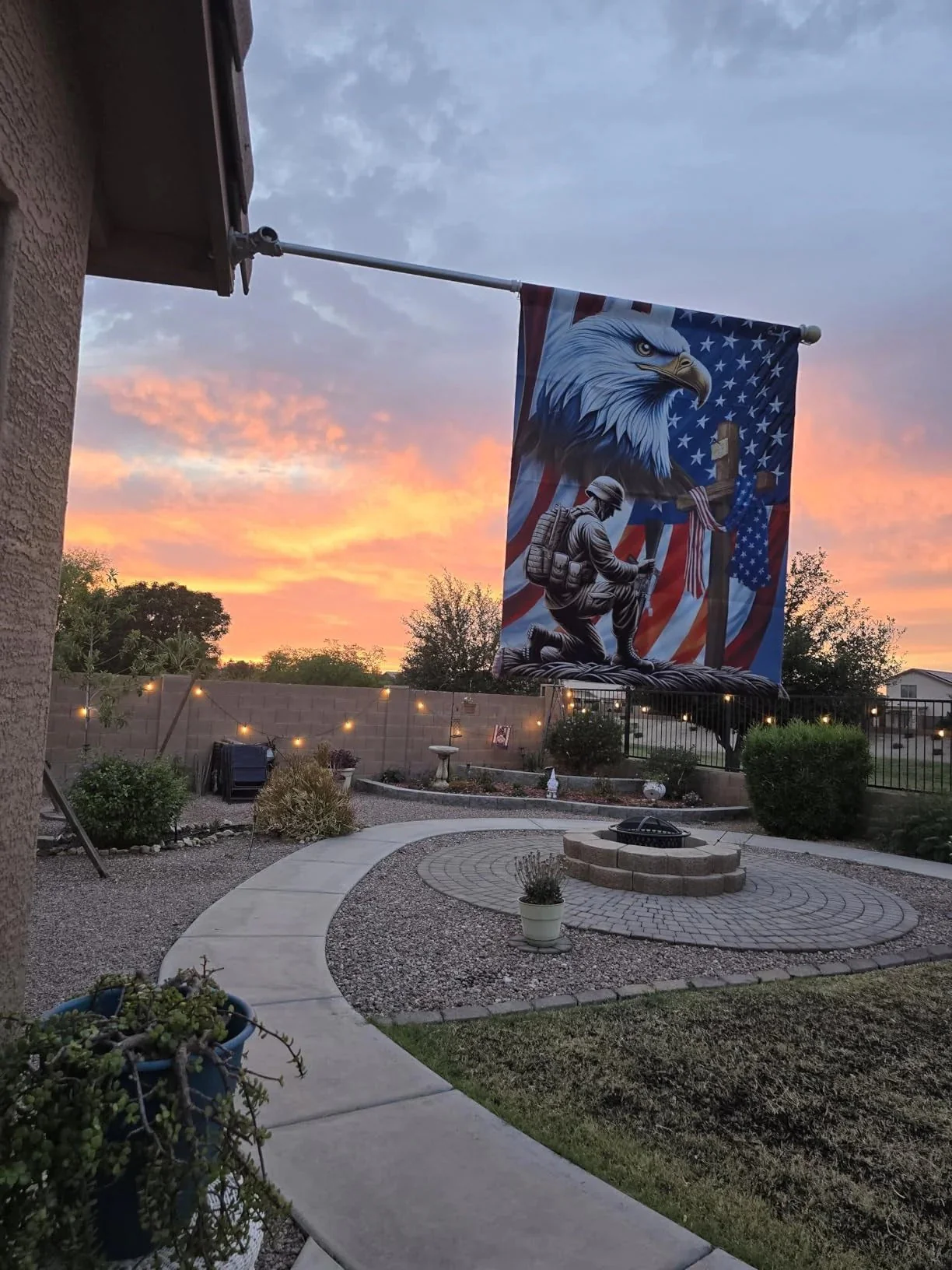 Patriotic Eagle Veteran Kneeling Soldier Christ Cross Memorial Flag - Gift For Patriotic, Veteran | HN02 - Image 7