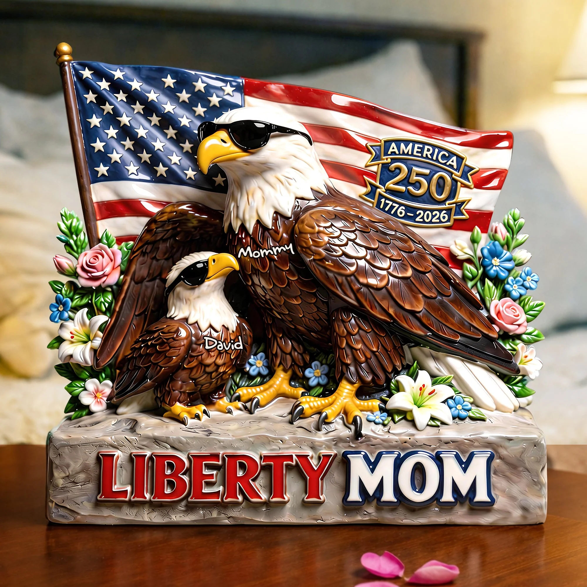 Patriotic Mom Eagle American Flag 250 Anniversary - Personalized Acrylic Plaque - Gifts For Mom - Image 3