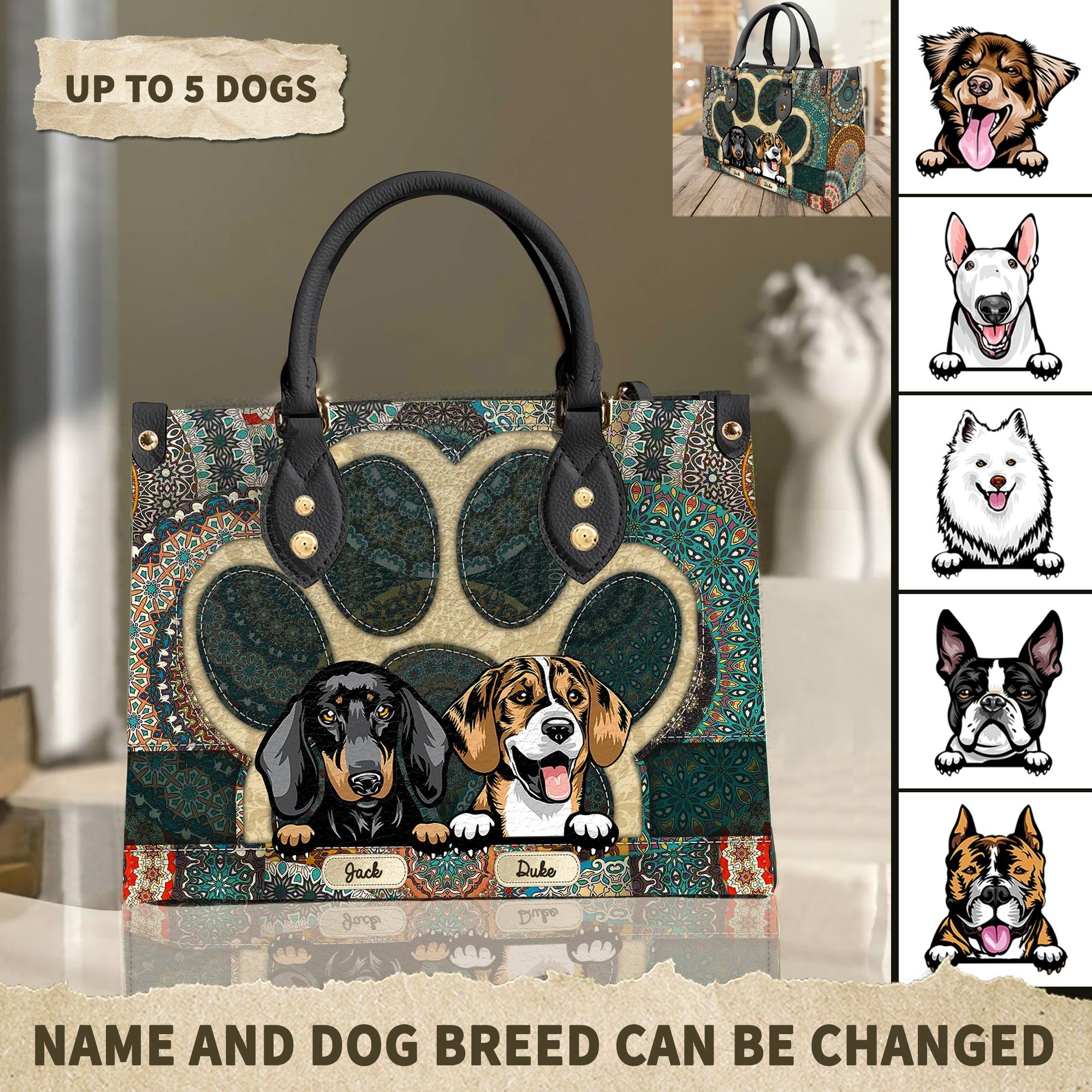 Pawsitively In Love - Personalized Leather Handbag - Gift for Dog Lovers, Dog Mom | CLP13 NH96