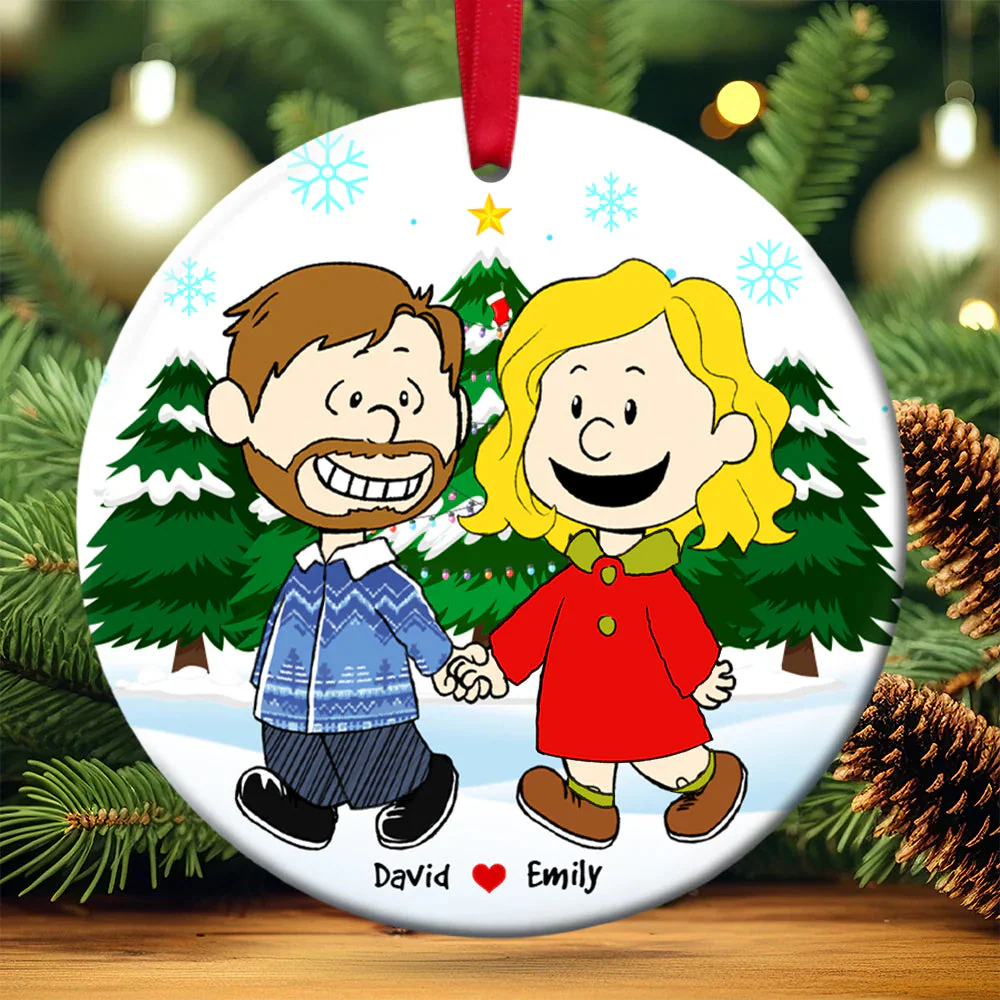 Peanut Christmas Couple - Gift For Couples - Personalized Ceramic Ornament - CL43