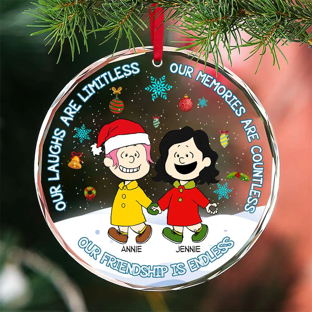 Peanut Christmas It's the Most Wonderful Time of the Year - Gift For Friend - Personalized Glass Ornament - CL48