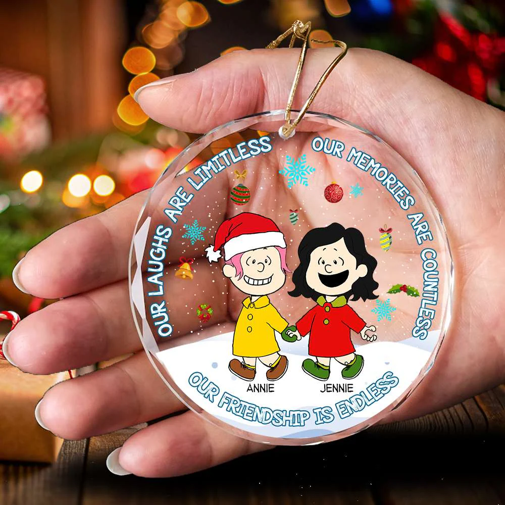 Peanut Christmas It's the Most Wonderful Time of the Year - Gift For Friend - Personalized Glass Ornament - CL48 - Image 2