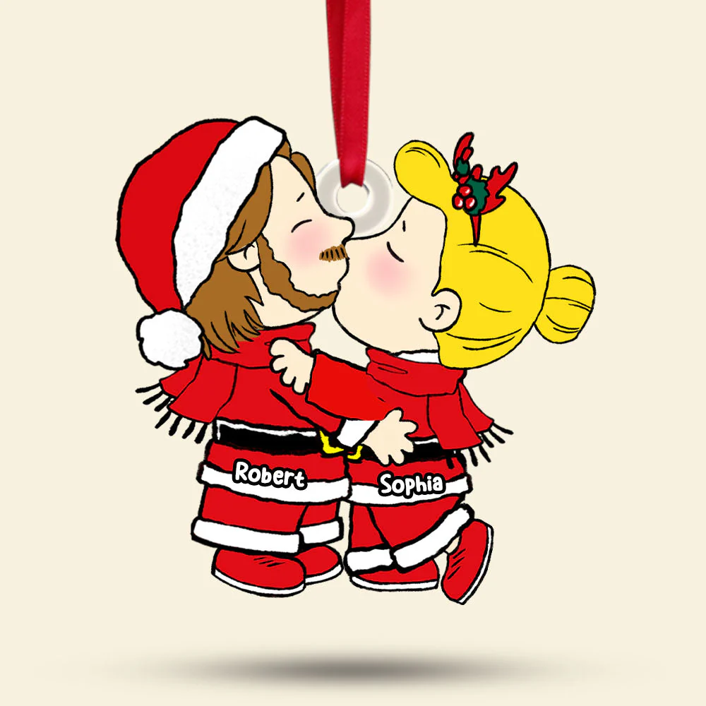 Peanut Christmas Puppy Love - Gift For Couples - Personalized Acrylic Ornament - CL45 - Image 5
