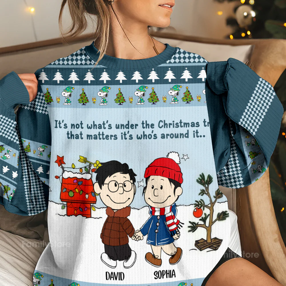Peanut It's Not What's Under The Christmas Tree - Personalized Ugly Sweater - Gift For Couples | CL43 PT - Image 2