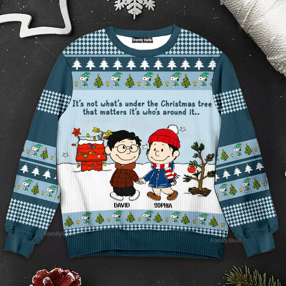 Peanut It's Not What's Under The Christmas Tree - Personalized Ugly Sweater - Gift For Couples | CL43 PT - Image 3