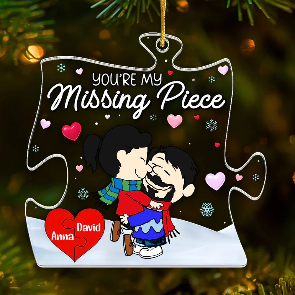 Peanut You Are My Missing Piece - Personalized Acrylic Ornament - Christmas Gift For Couples | GR8 NL122 - Image 2
