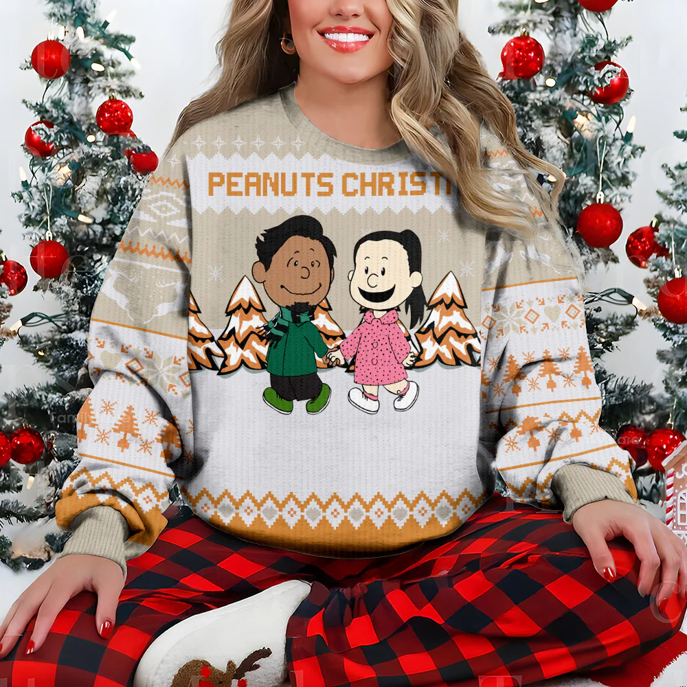 Peanut Christmas - Personalized Ugly Sweatshirt - Gift For Couple, Husband Wife, Anniversary CL43 NH96 - Image 5