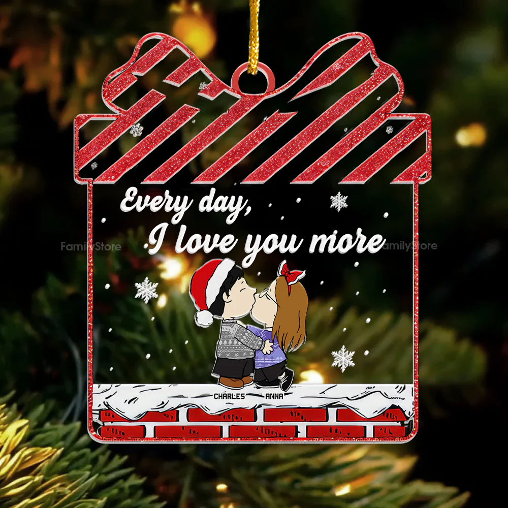 Peanut Every Day I Love You More - Personalized  Acrylic Ornament - Gift For Couple, Husband Wife, Anniversary Gift - CL45 NA94 - Image 4