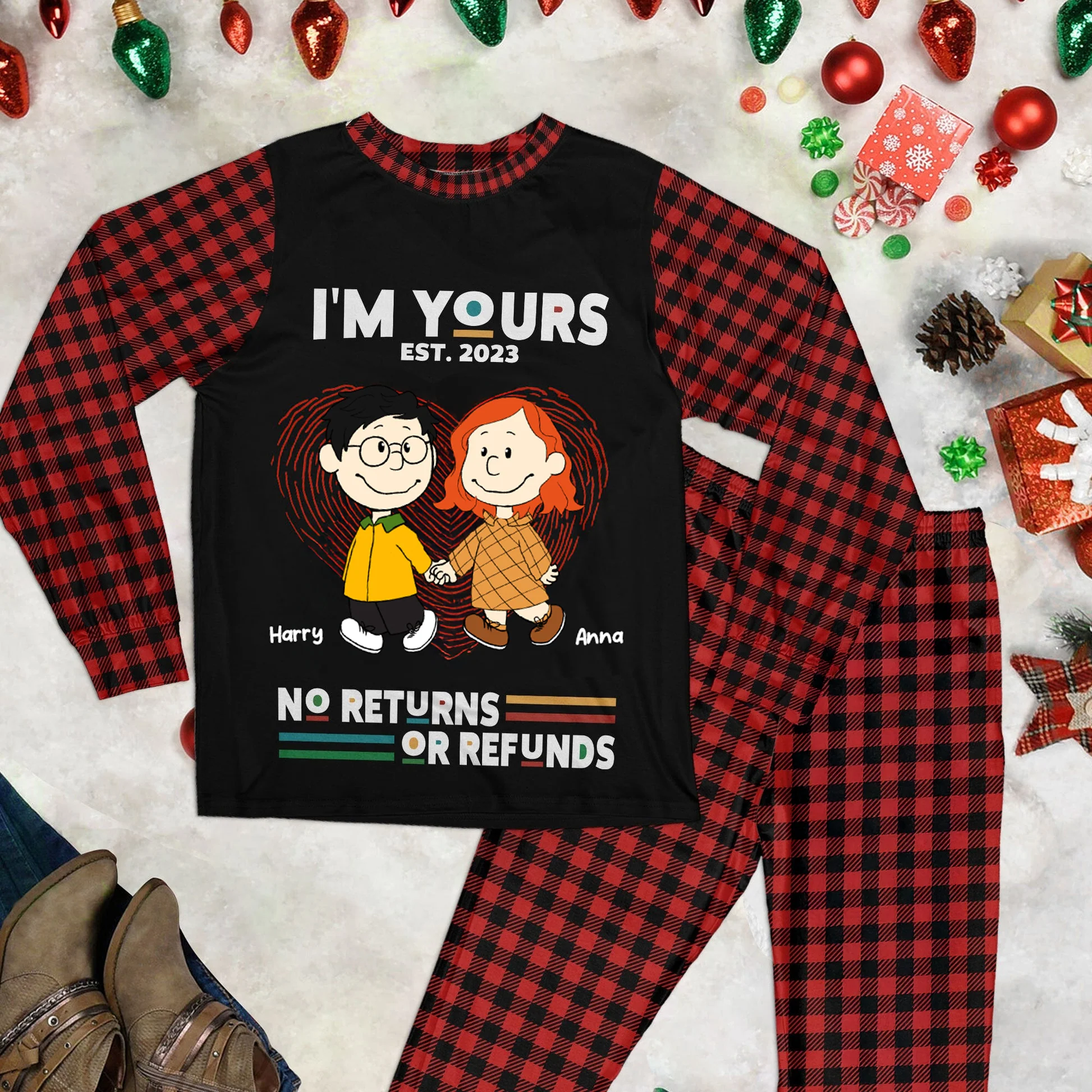 Peanut I Am Yours No Refund - Personalized Unisex Pajamas Set - Gift For Couple, Husband Wife - CL43 NA94 - Image 2