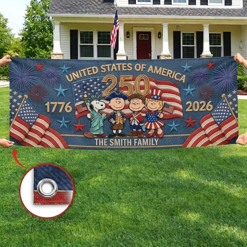 Penu Celebrate 250 Years Of America Freedom - Personalized Outdoor Banner - Gift For Family, Patriots NL122 - Image 3
