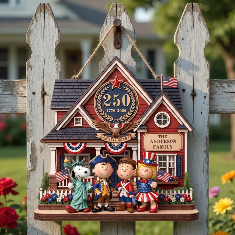 Penu Celebrate 250 Years Of America Freedom - Personalized Wood Sign - Gift For Family, Patriots NL122 - Image 3