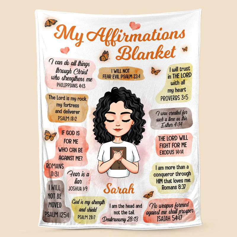 Personalized Blanket For Daughter, Granddaughter - My Affirmations - Meaningful Birthday Gifts | CLGOD05 TD118