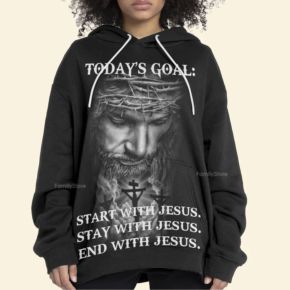 Personalized Start Stay End With Jesus Christian Hoodie For Men & Women - Image 5