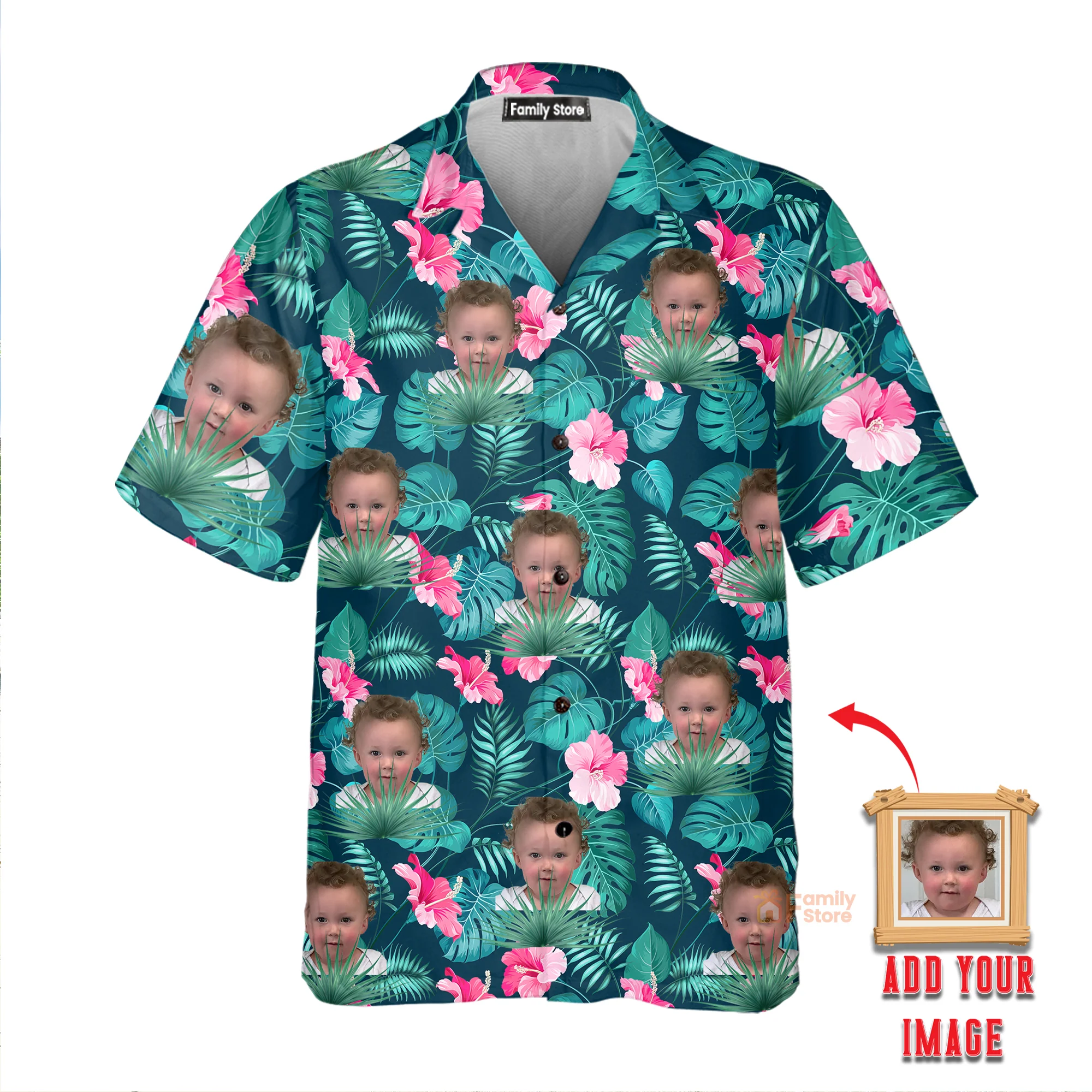 Custom Photo Face Tropical - Personalized Hawaiian Shirt - Summer Vacation Gift Family Member