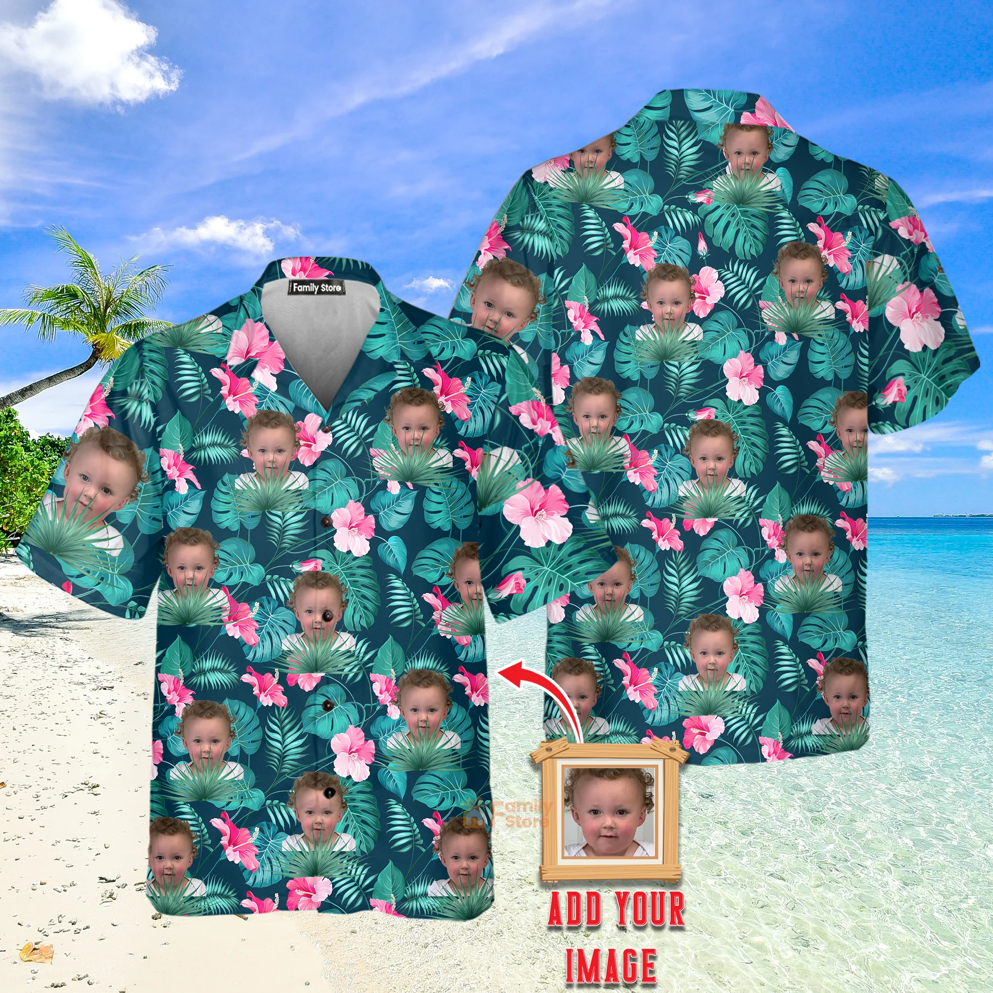 Custom Photo Face Tropical - Personalized Hawaiian Shirt - Summer Vacation Gift Family Member - Image 3