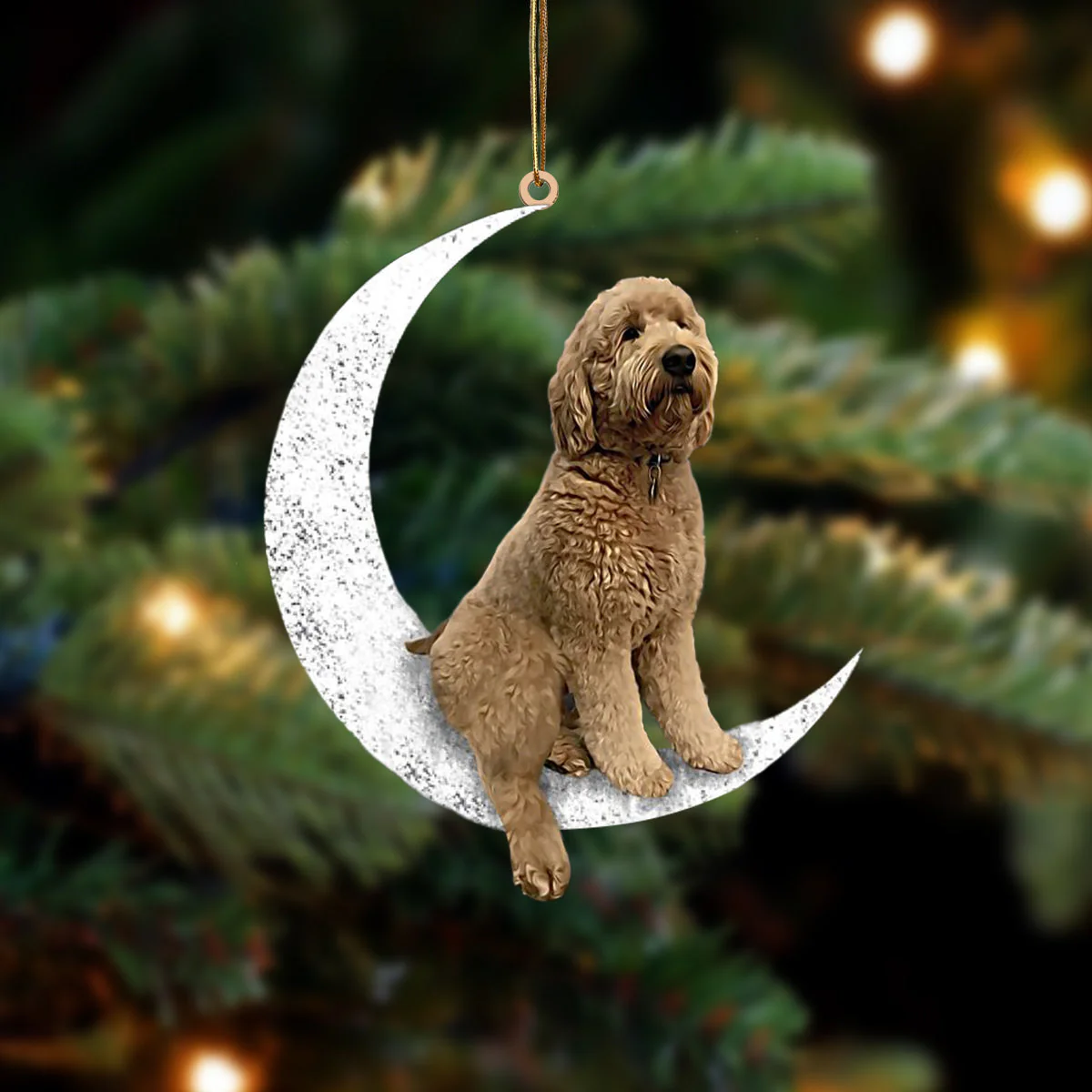Personalized Photo DogPen Sitting On The Moon Cute Puppy - Dog Lovers Gift, Custom Pet Hanging Ornament PT - Image 4