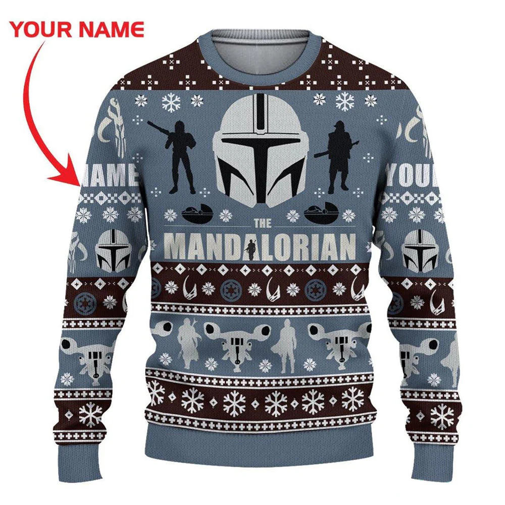 Personalized Stwa The Mandalorian Xmas - Funny Ugly Christmas Sweaters