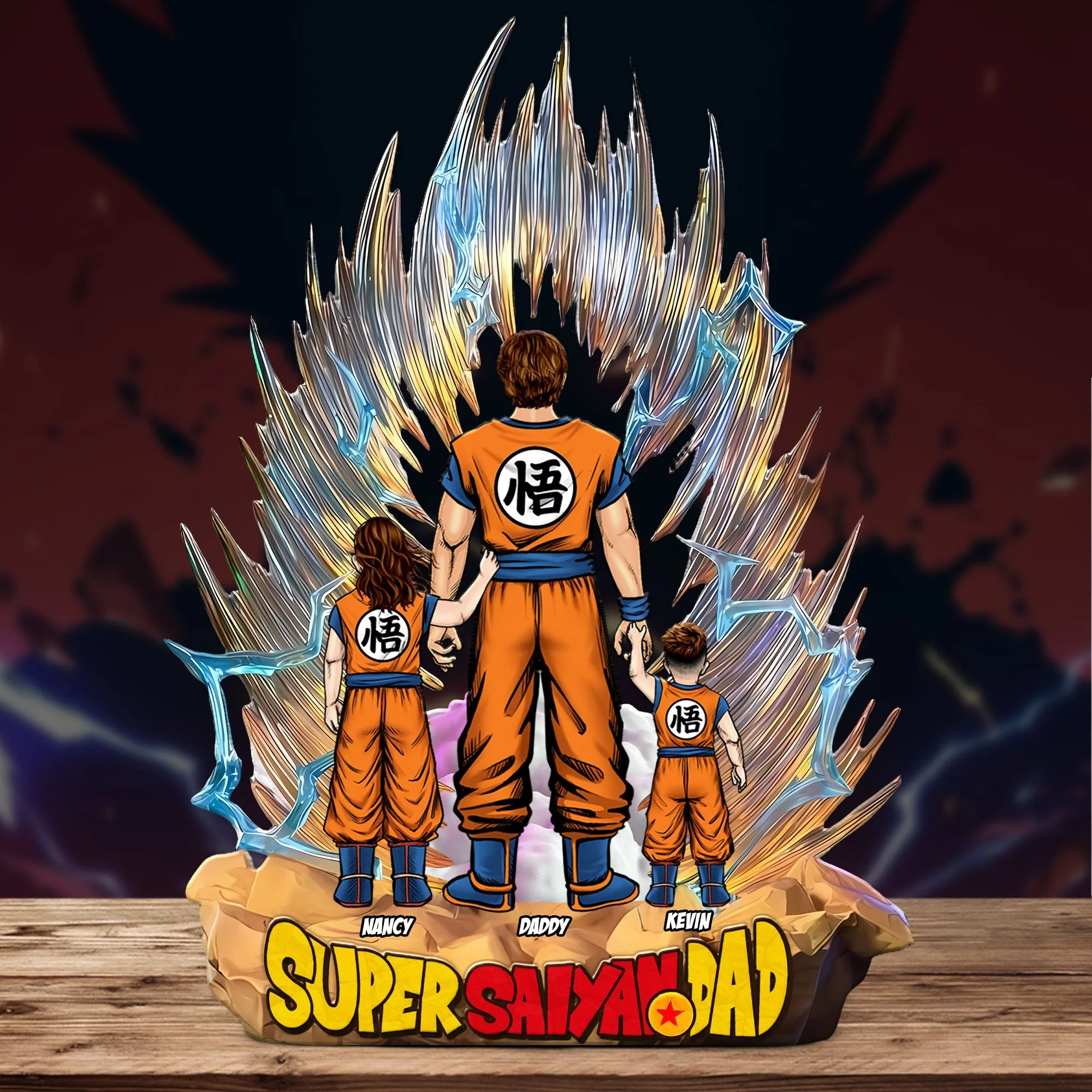 Personalized Super Dragon Dad- Custom Acrylic Plaque Custom Shape - Gift for Dad | CL03 - Image 3