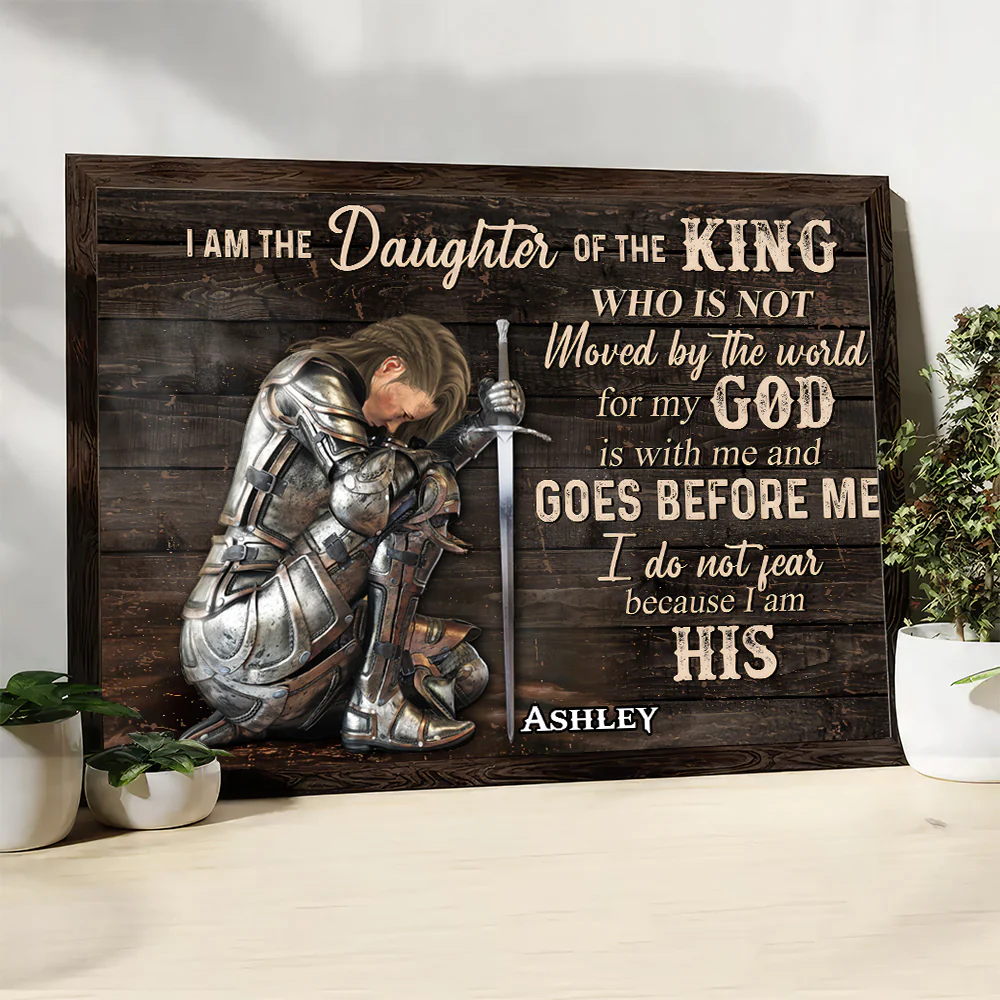 Personalized Woman Warrior, I Am The Daughter Of The King, Do Not Fear Because I Am His - Personalized Poster Canvas | CLGOD03 - Image 2