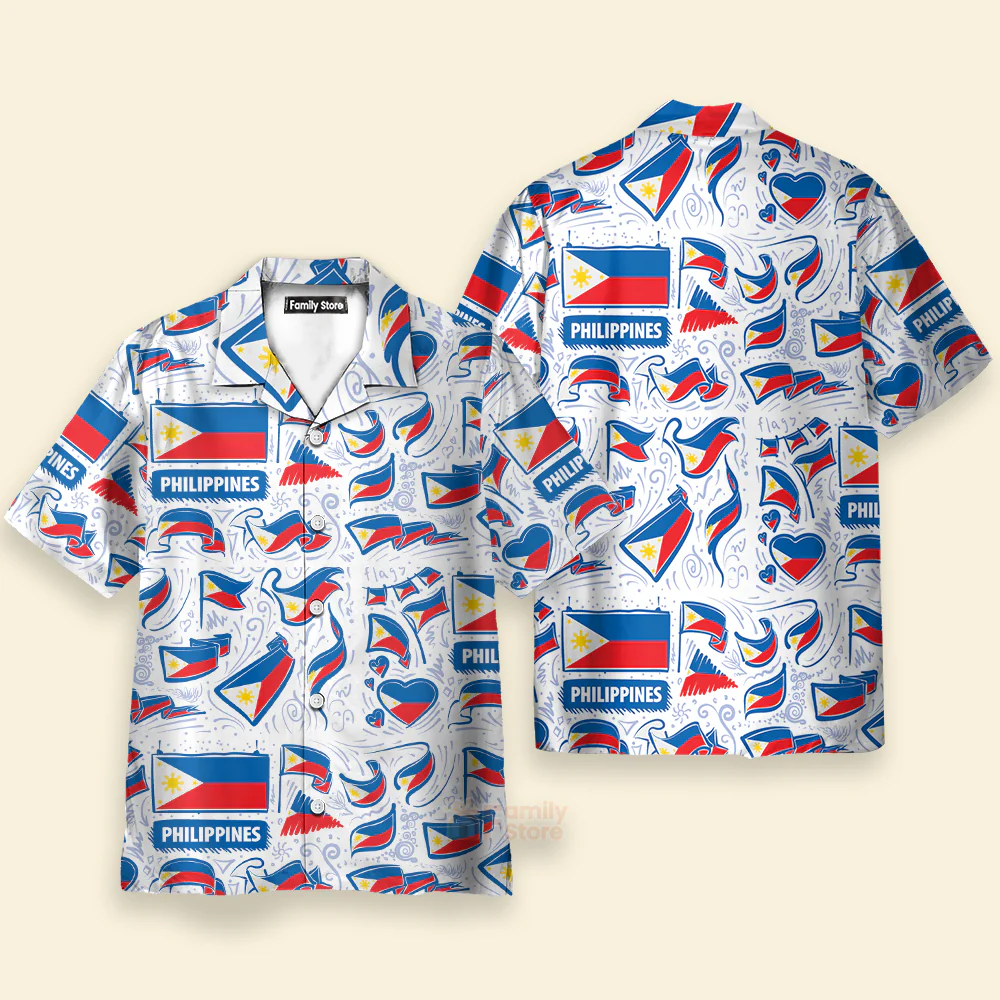 Philippines Flag Pattern Hawaiian Shirt For Men & Women - Image 2
