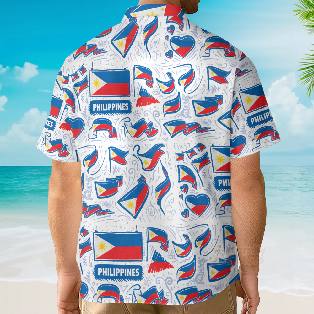 Philippines Flag Pattern Hawaiian Shirt For Men & Women - Image 4