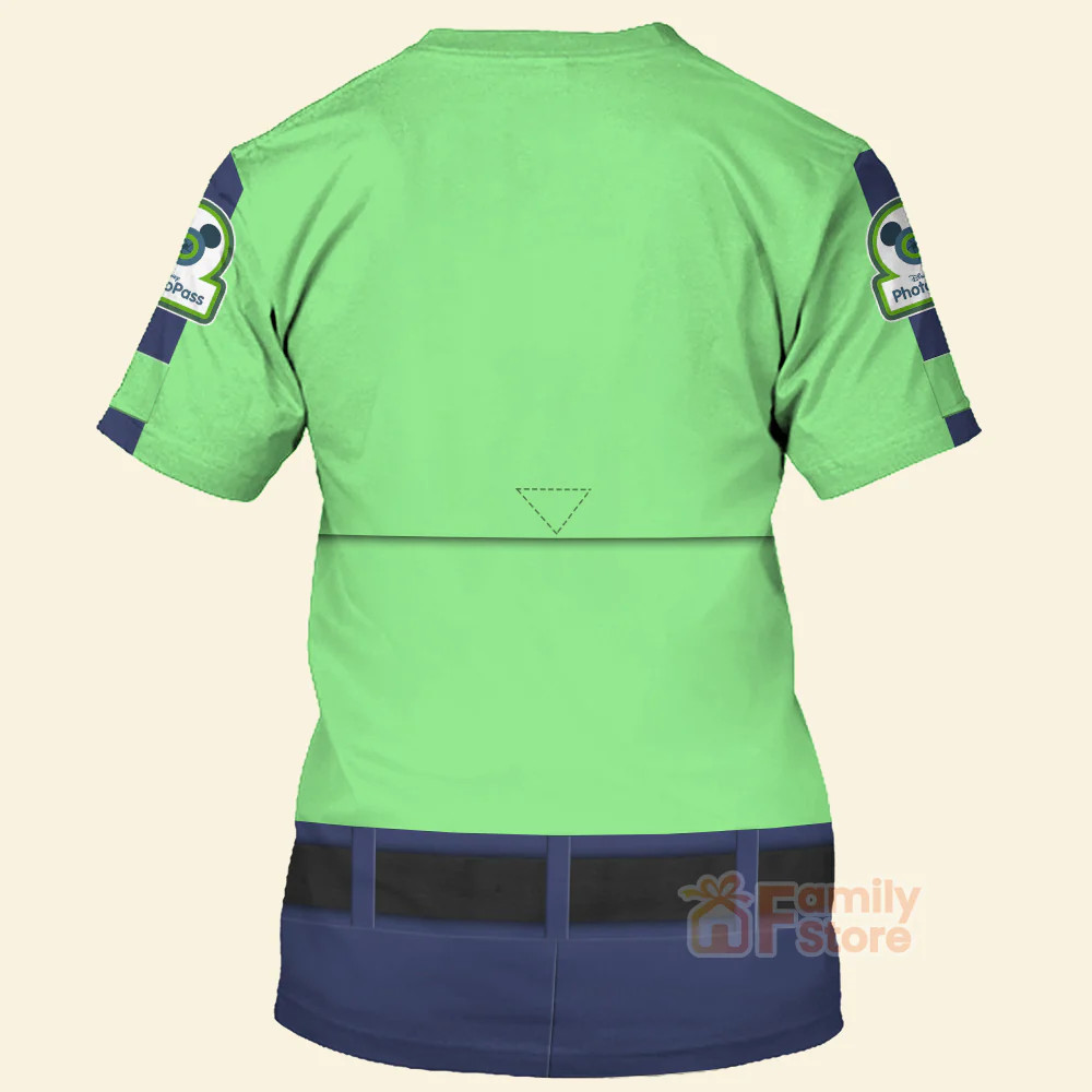 Photopass Cast Member Green Uniforms Disney Cast Member Costume - 3D TShirt - Image 3