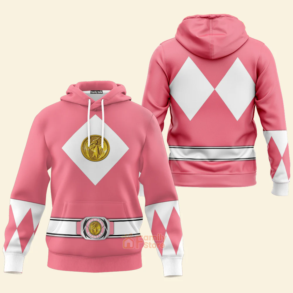Pink Ranger Mighty Morphin The Movie (1995) C1 - Hoodie Set, Sweatshirt, Sweatpants PRHS88 - Image 4