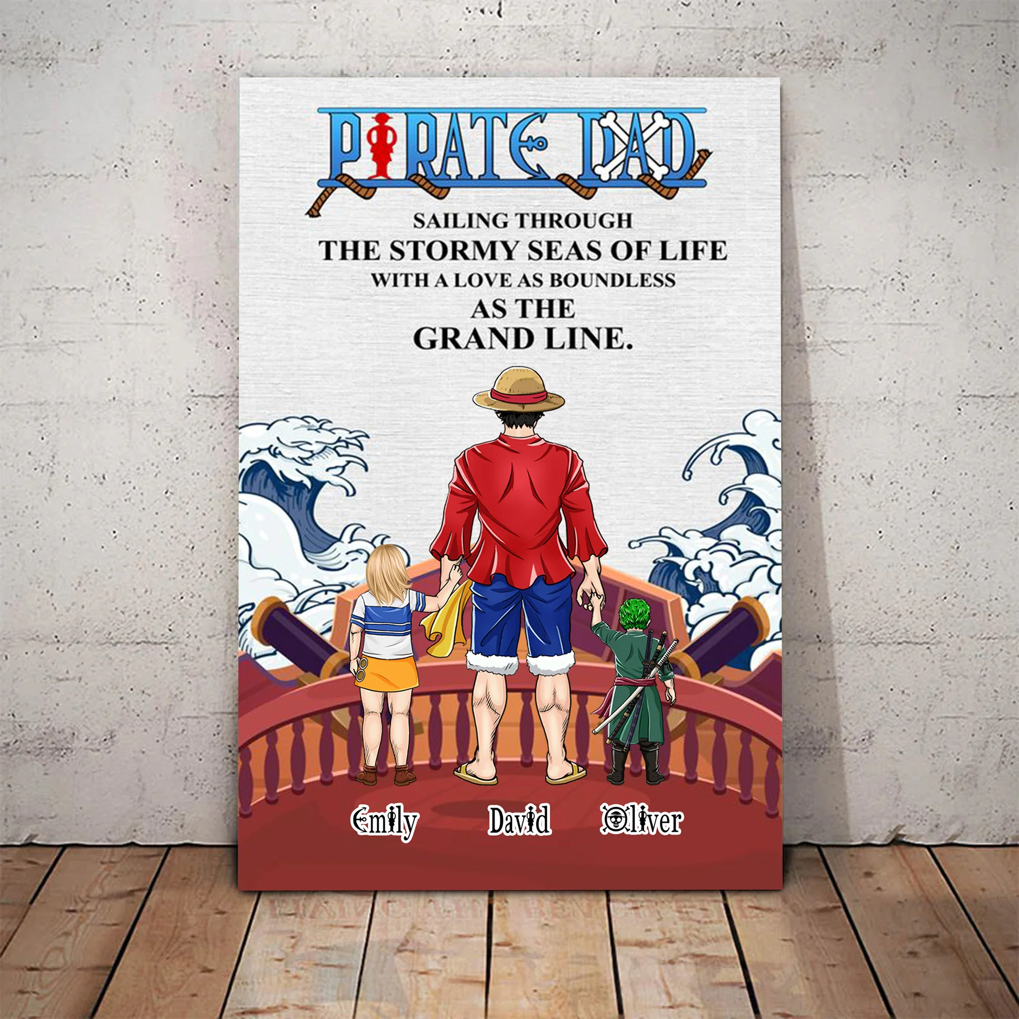 OnPi Pirate Adventure Pirate Dad Sailing Through The Stormy Seas Of Life - Gift For Father's Day - Personalized Canvas Poster CL11 NA94 - Image 3