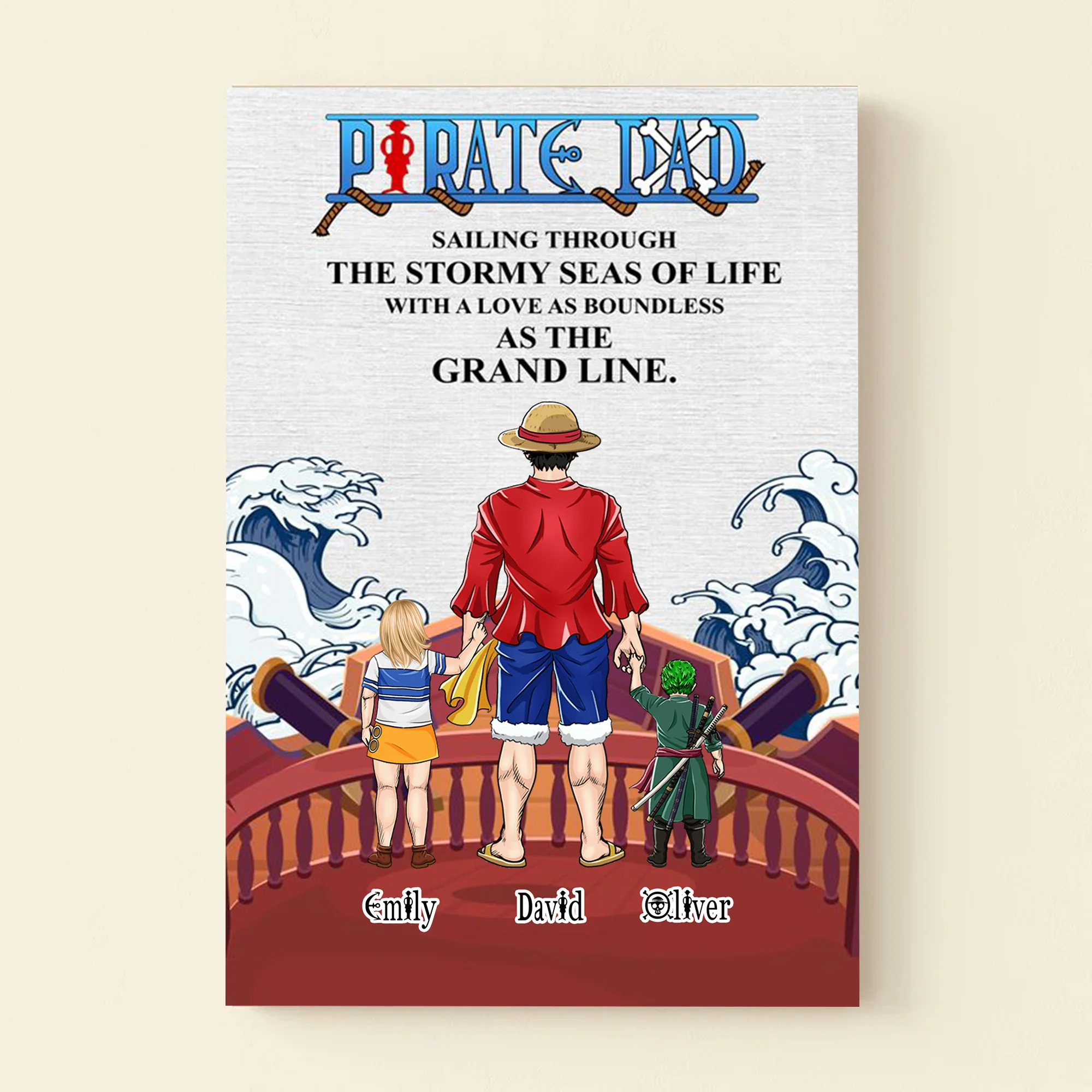 OnPi Pirate Adventure Pirate Dad Sailing Through The Stormy Seas Of Life - Gift For Father's Day - Personalized Canvas Poster CL11 NA94 - Image 4