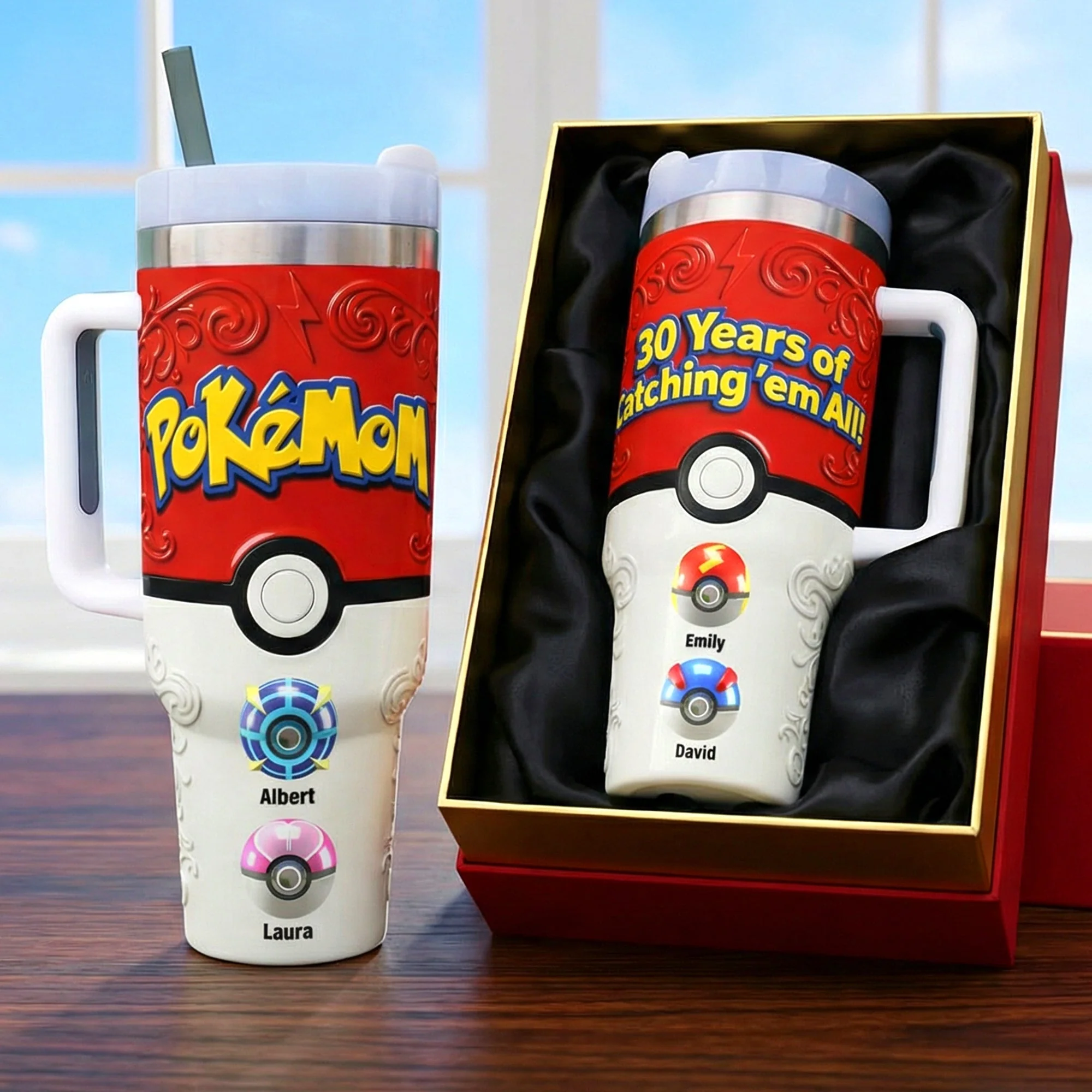 PoMo 30 Years Of Catching - Personalized Tumbler 40oz - Anniversary Gift For Movie Fans NL122
