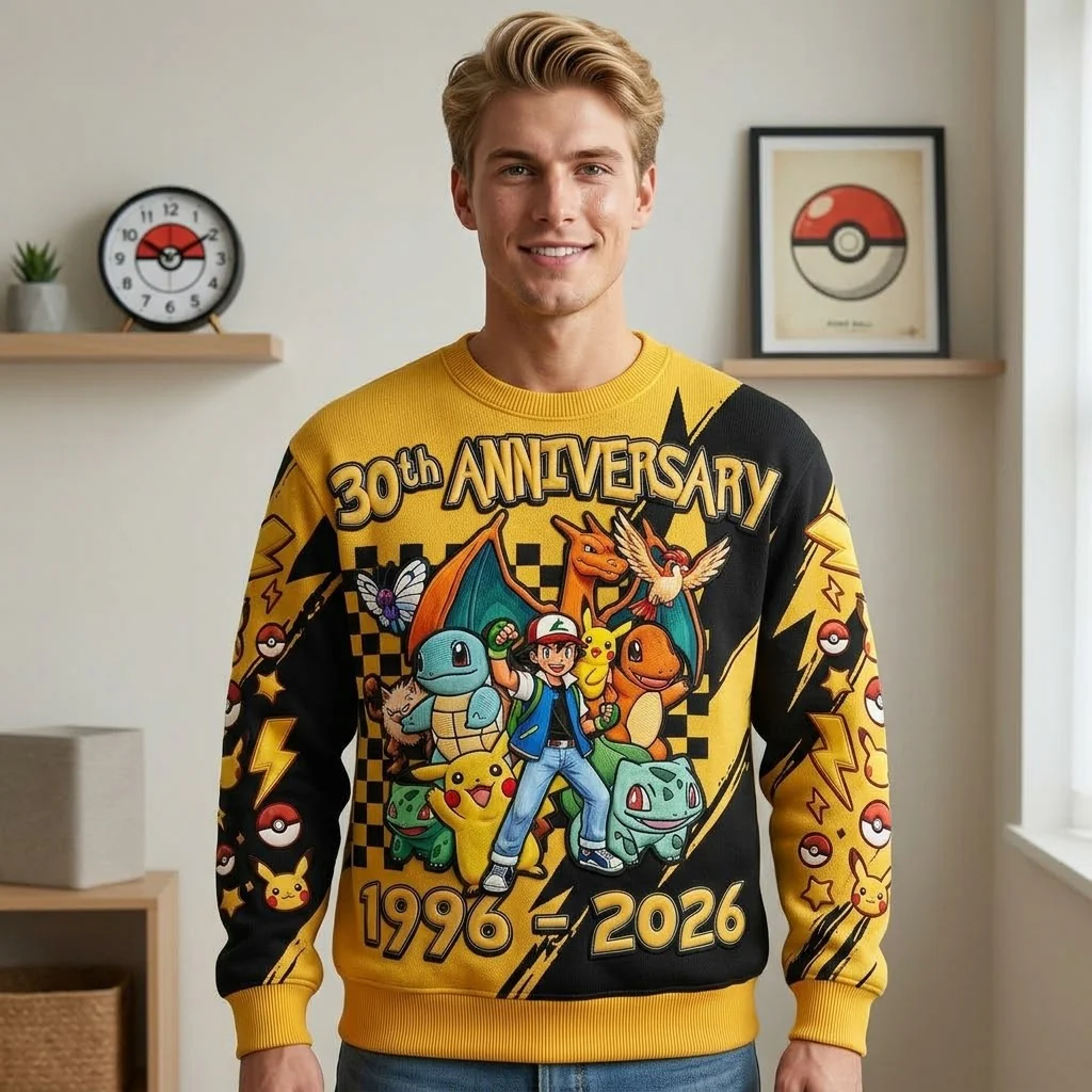 PoMo Celebrate 30 Years Of Catching Them All - Personalized All Over Shirt - Anniversary Gift For Movie Fans NL122 - Image 3