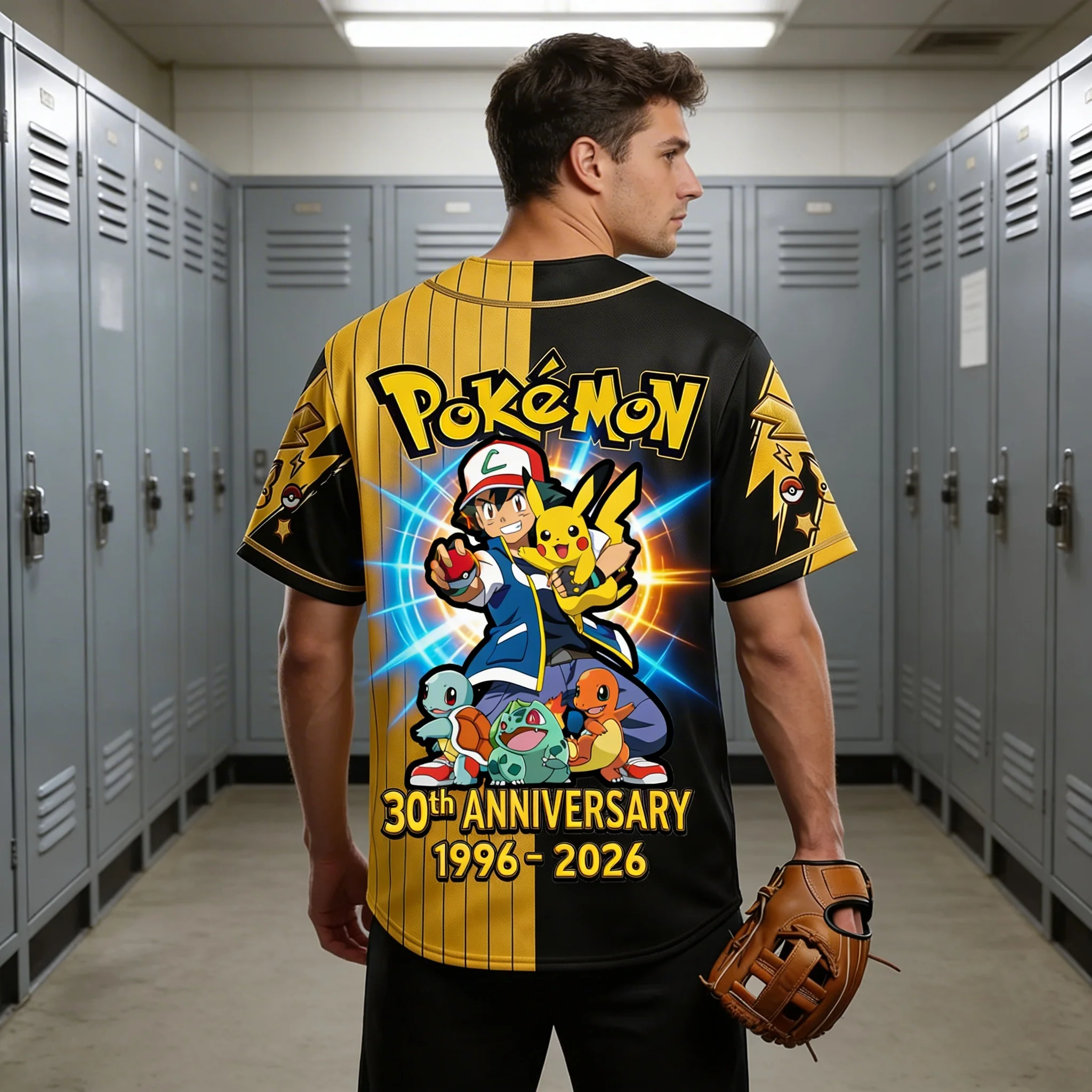 PoMo Celebrate 30 Years Of Catching Them All - Personalized Baseball Jersey For Adult, Kid, Toddler - Anniversary Gift For Movie Fans HH01 - Image 5