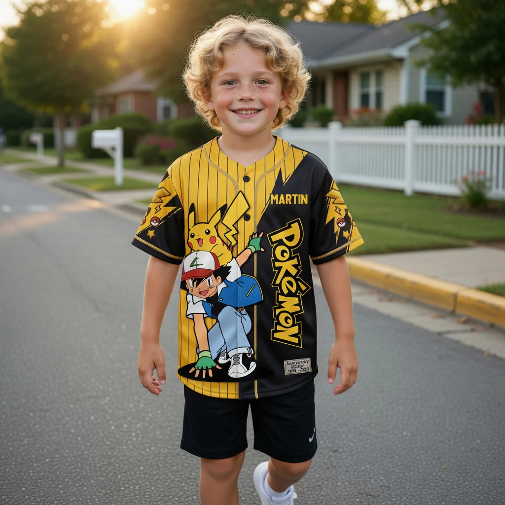 PoMo Celebrate 30 Years Of Catching Them All - Personalized Baseball Jersey For Kids, Adult - Anniversary Gift For Movie Fans HH01 - Image 5