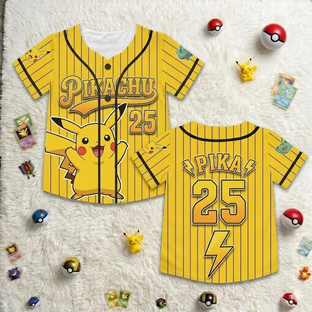 PoMo Celebrate 30 Years Of Catching Them All - Personalized Baseball Jersey For Kids, Youth, Adult - Gift For Movie Fans NL122 - Image 2