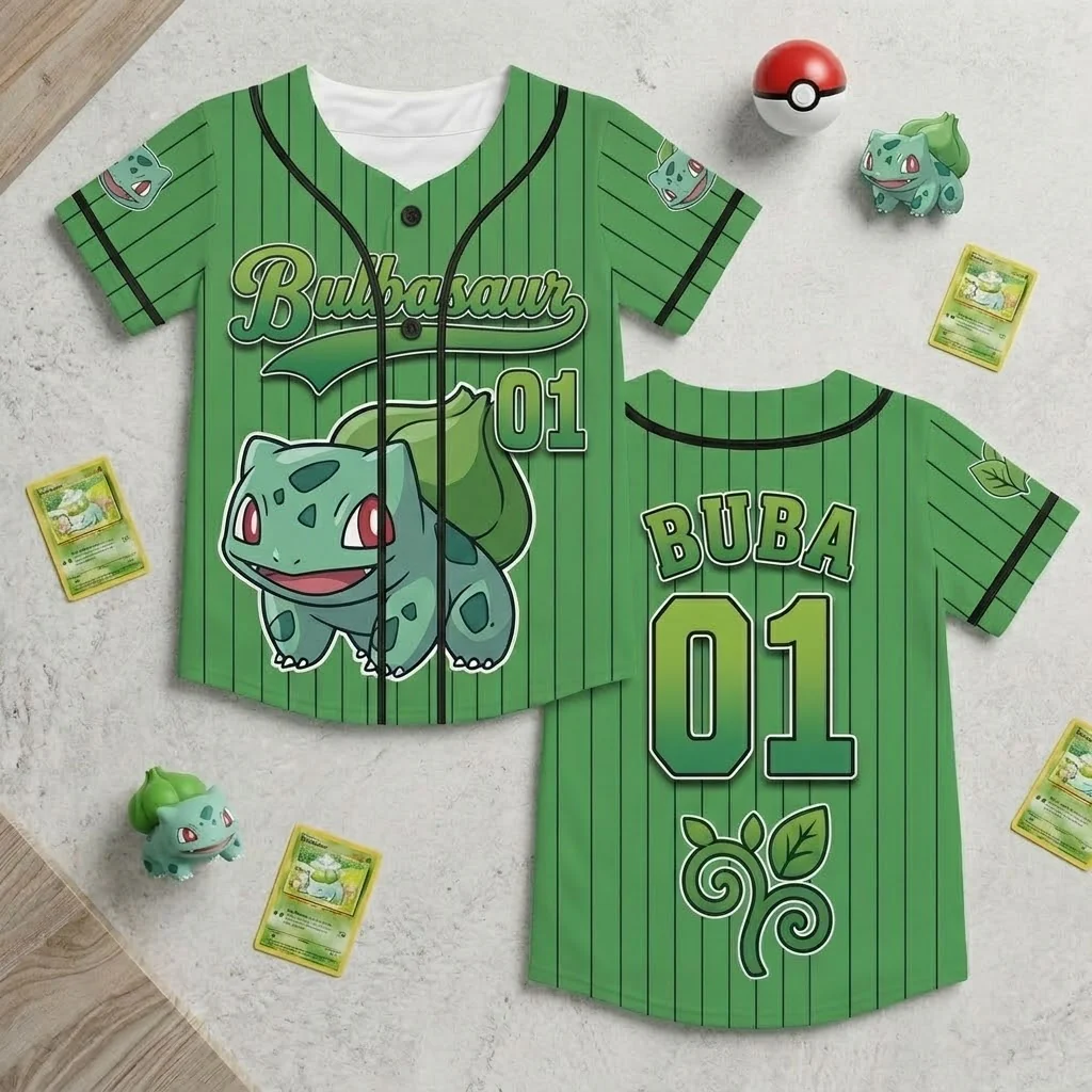 PoMo Celebrate 30 Years Of Catching Them All - Personalized Baseball Jersey For Kids, Youth, Adult - Gift For Movie Fans NL122 - Image 3