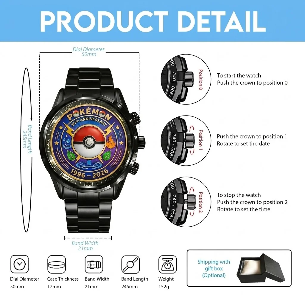 PoMo Celebrate 30 Years Of Catching Them All - Personalized Hand Watch - Anniversary Gift For Movie Fans NL122 - Image 6