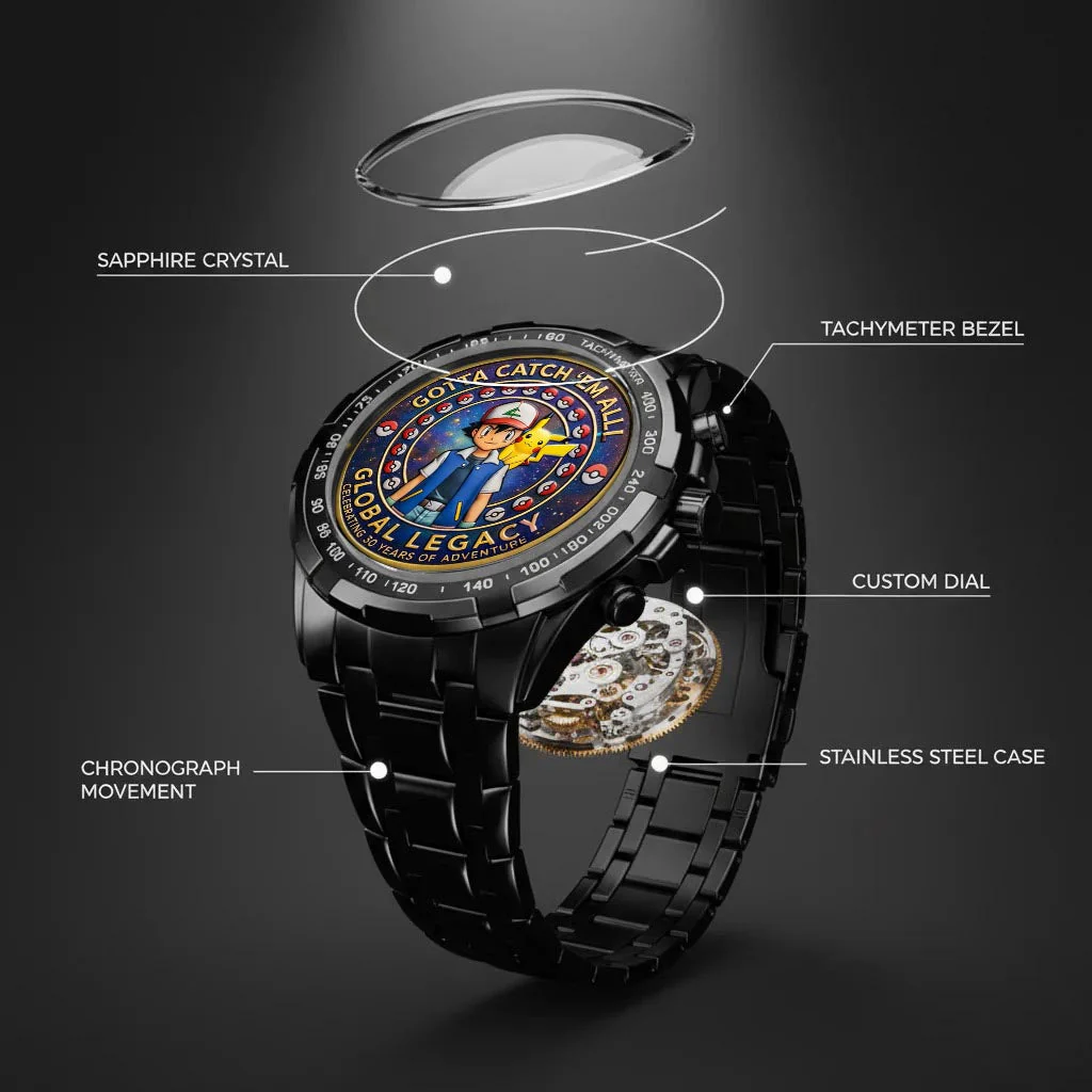 PoMo Celebrate 30th Anniversary Gotta Catch 'Em All - Personalized Hand Watch - Gift For Movie Fans HH01 - Image 3