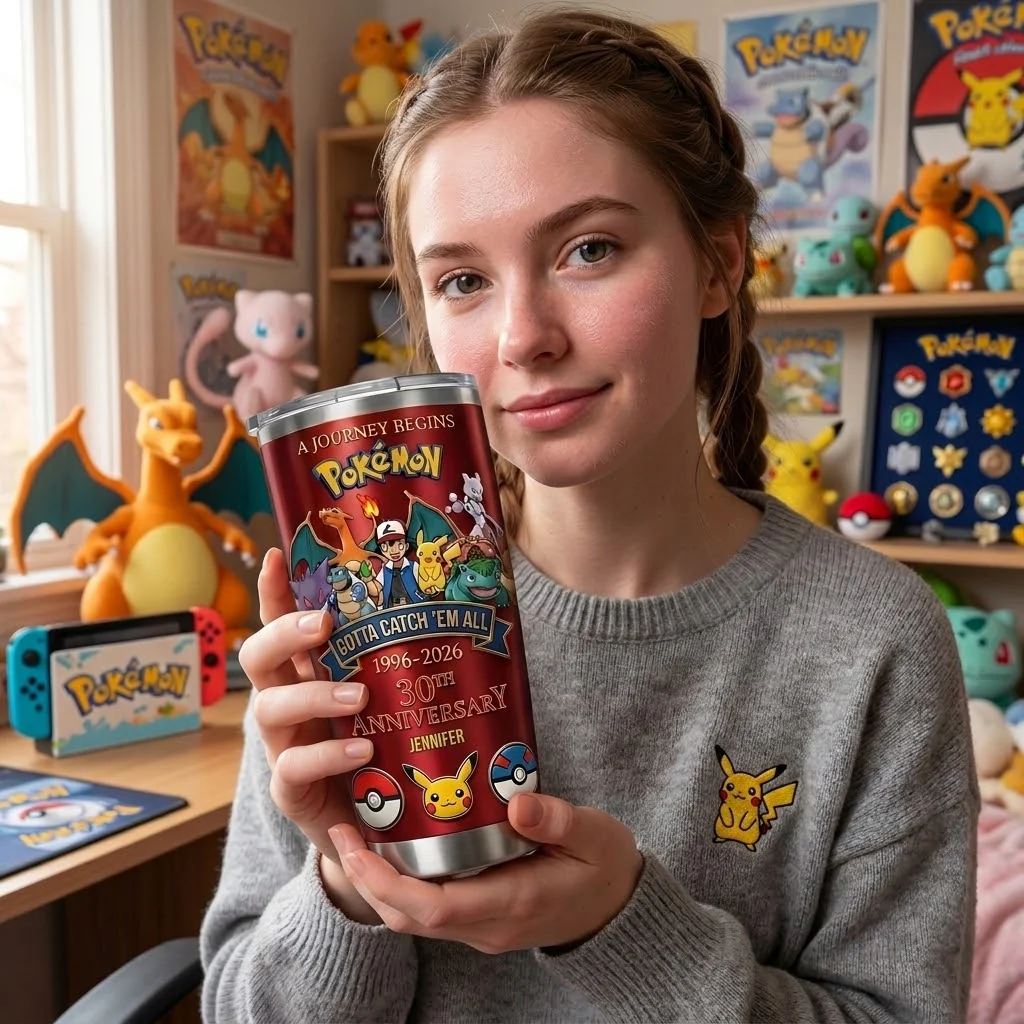 PoMo Celebrate 30th Anniversary Of Catching Them All - Personalized Tumbler - Gift For Movie Fans NL122 - Image 2