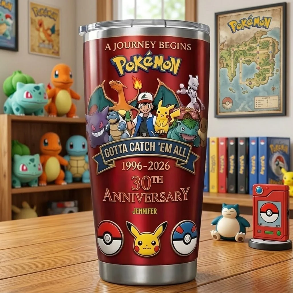PoMo Celebrate 30th Anniversary Of Catching Them All - Personalized Tumbler - Gift For Movie Fans NL122 - Image 3