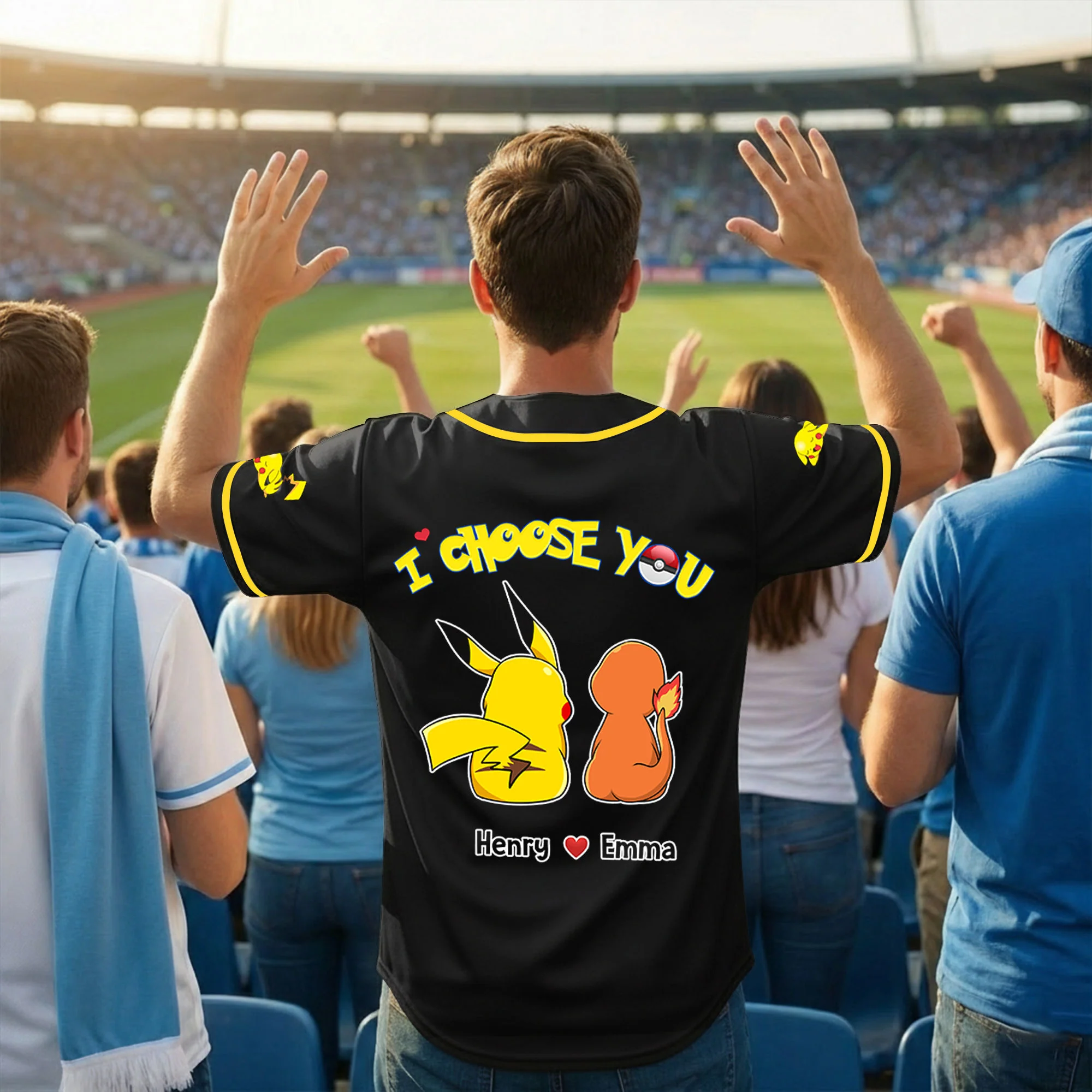 PoMo I Choose You - Personalized Baseball Jersey - Gift For Couple, Movie Fans | CL60 HH01 - Image 5