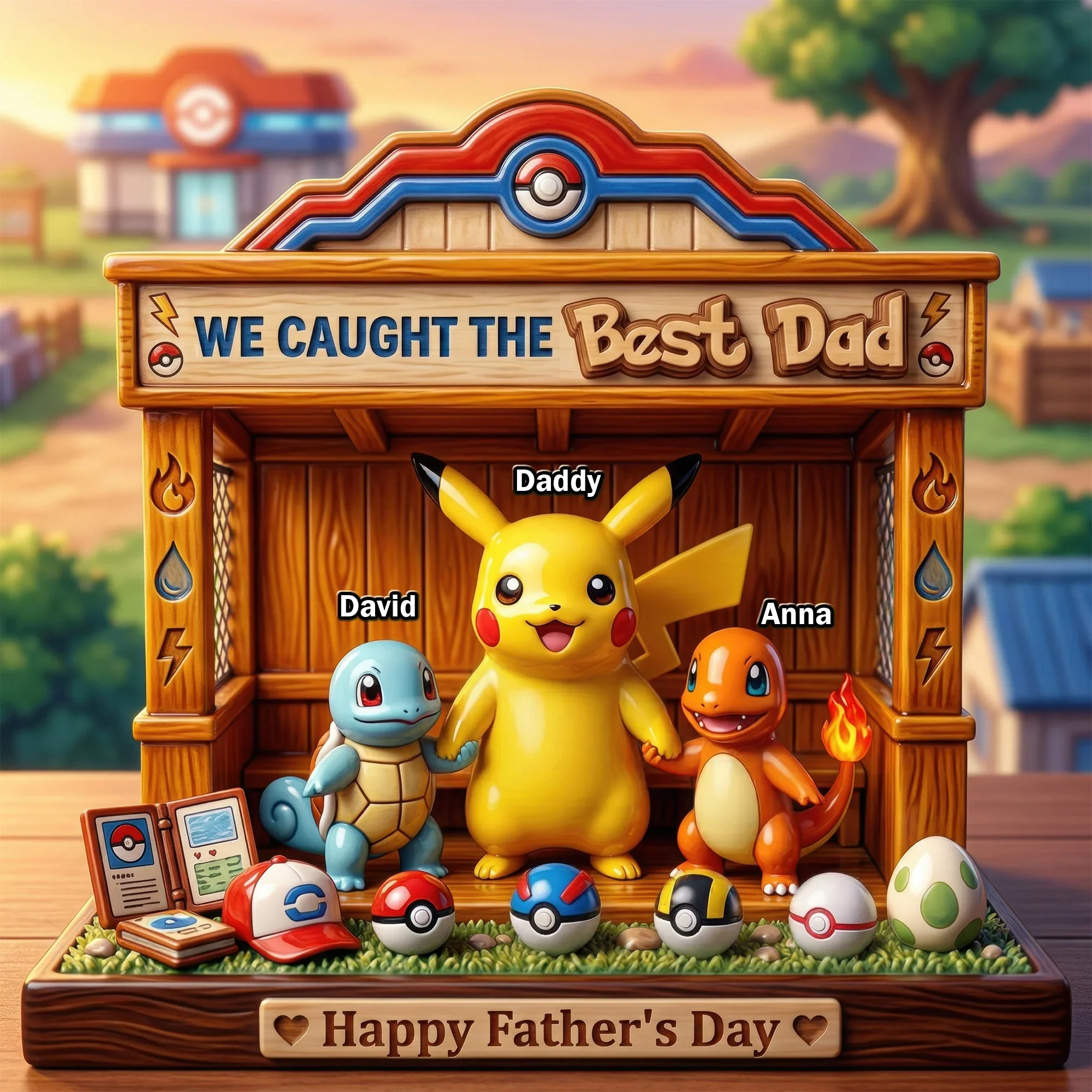 PoMo We Caught The Best Dad -Personalized Acrylic Plaque - Gift For Dad Fathers Day - Image 3