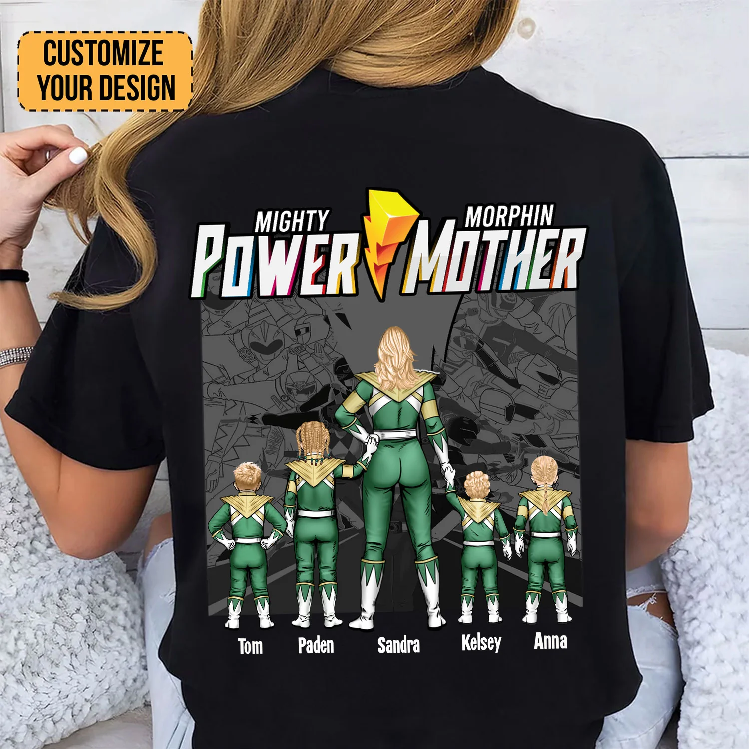 Mighty Morphin Power Rangers Mother - Gift For Mother - Personalized TShirt - CL21 NH96 - Image 2