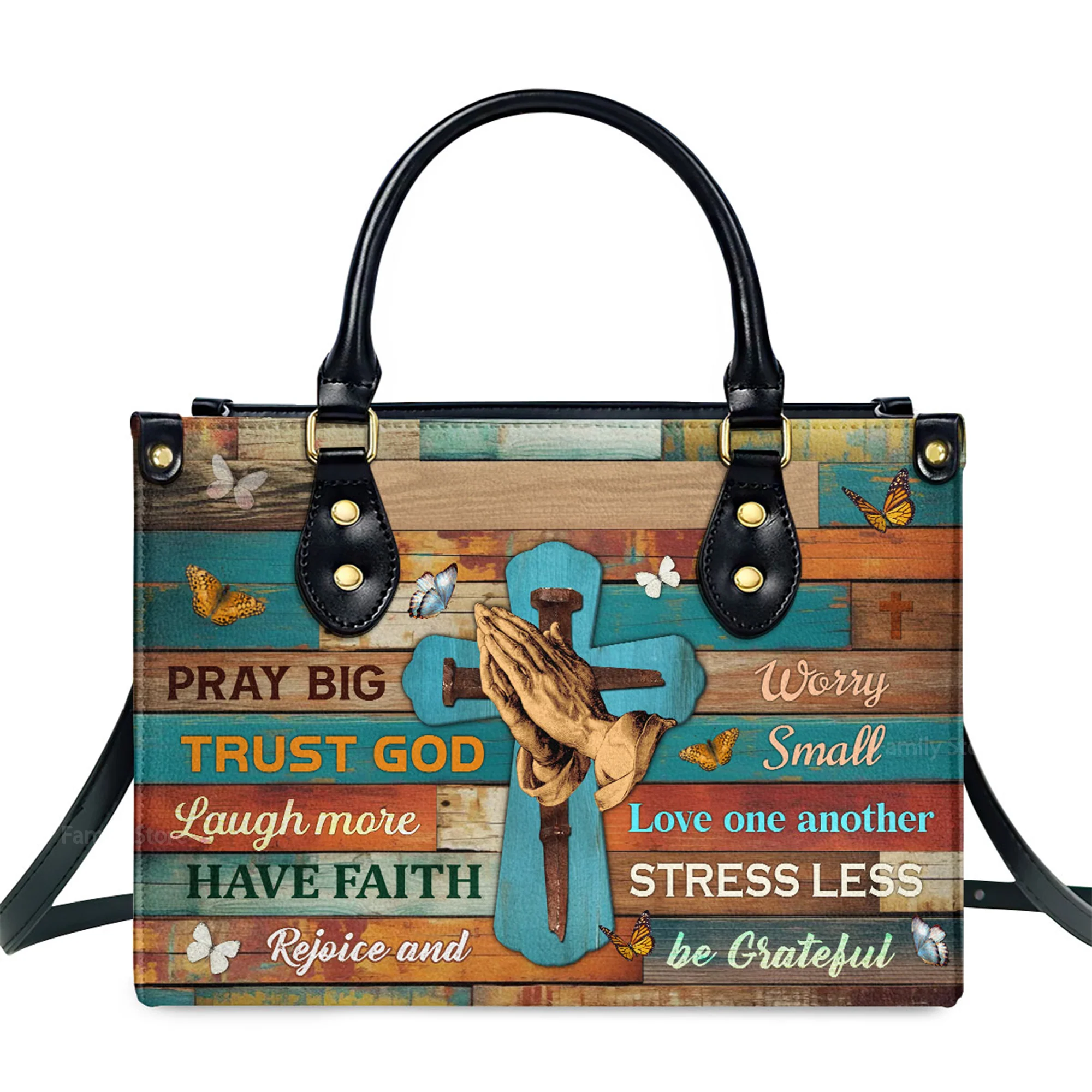 Pray Big - Awesome Personalized Leather Handbag - AT4081403 - Image 2