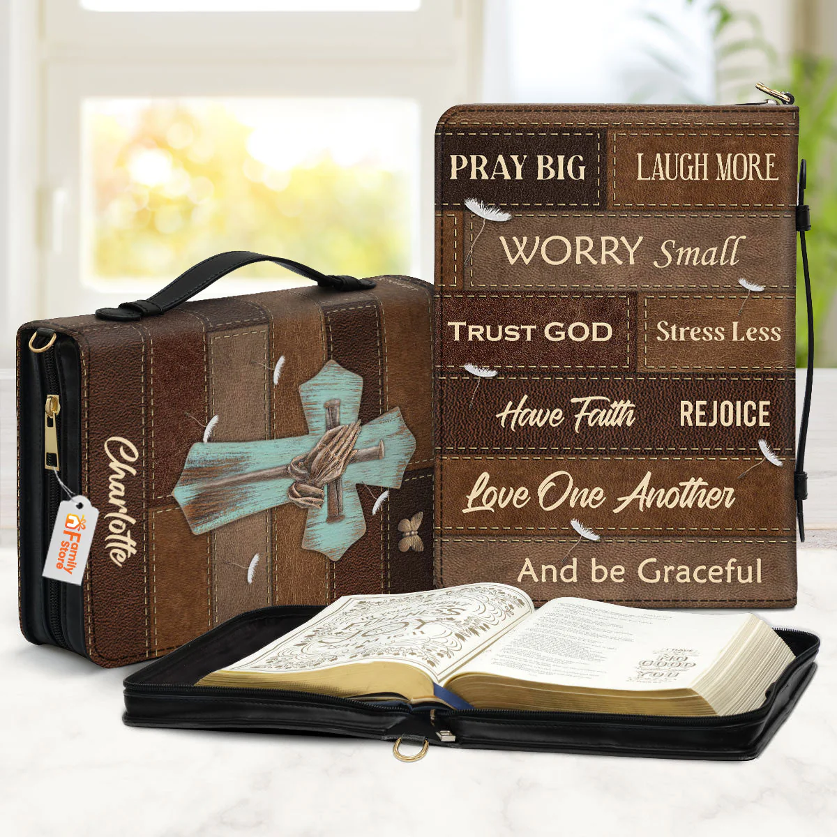 Pray Big, Worry Small - Unique Personalized Bible Covers - AT4082460 - Image 2