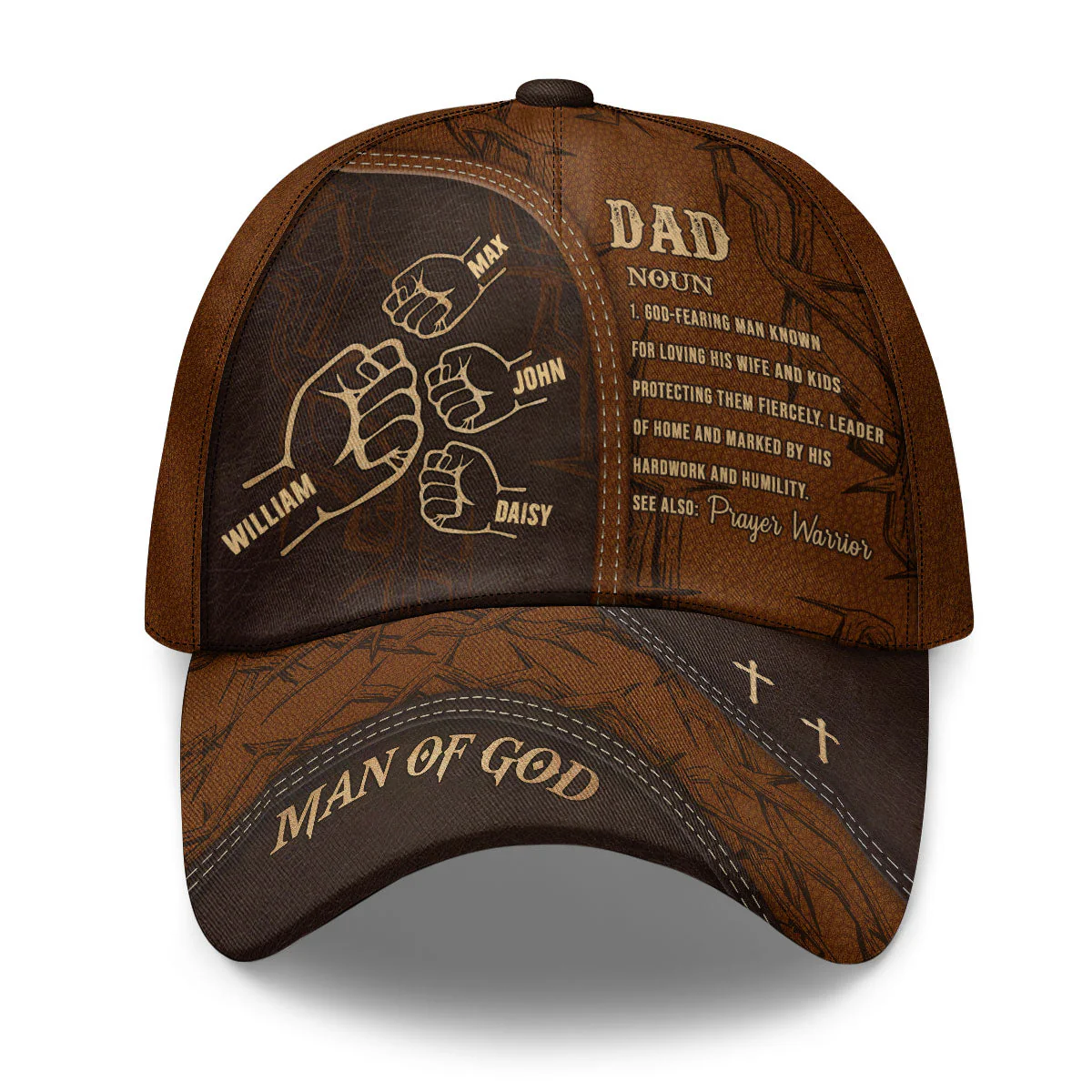 Prayer Warrior & Father - Personalized Classic Cap - Gift For Dad, Husband, Grandpa HN02
