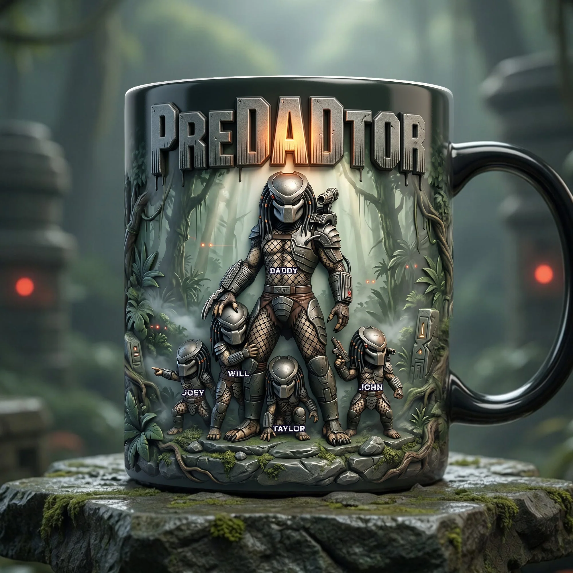 Predator Family - Personalized Color Changing Mug - Gift For Dad