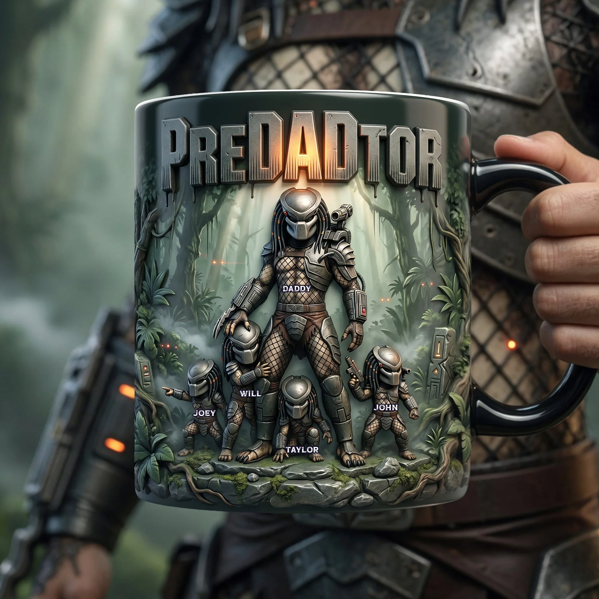 Predator Family - Personalized Color Changing Mug - Gift For Dad - Image 4