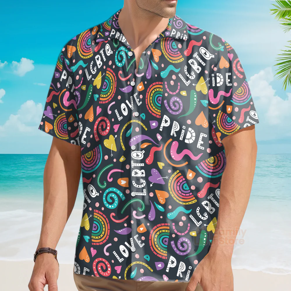 Pride LGBT Rainbow Hawaiian Shirt - For LGBT - Image 3